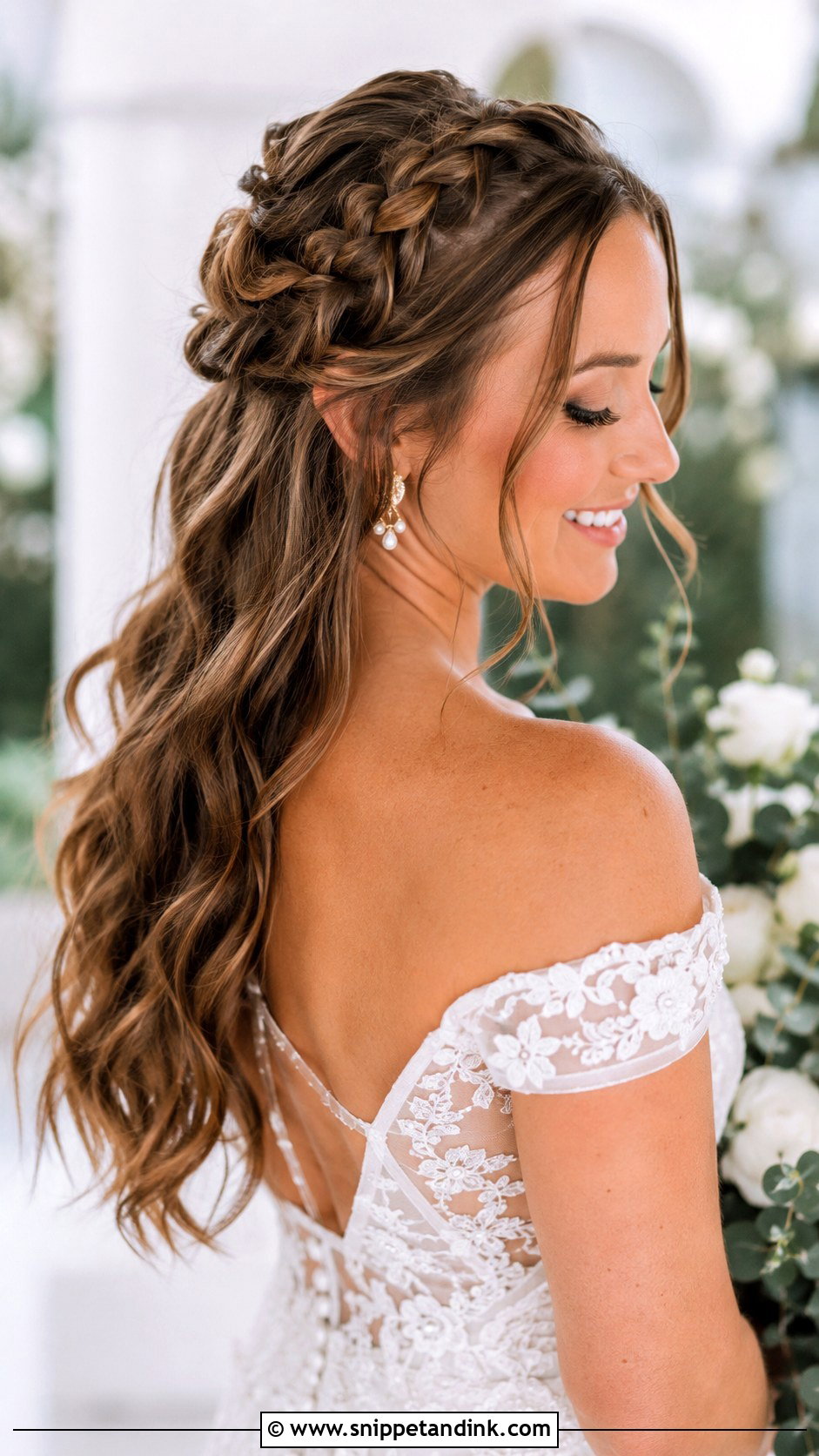 Half Up Half Down With Dutch Braid - Snippet and Ink - 30 Half-Up Half-Down Bride Hairstyles