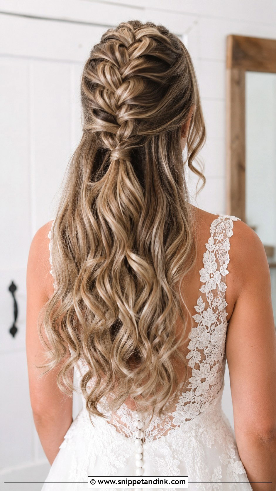 Half Up Half Down With Dutch Braid - Snippet and Ink - 35 Bridal Half-Up Half-Down Hair Ideas
