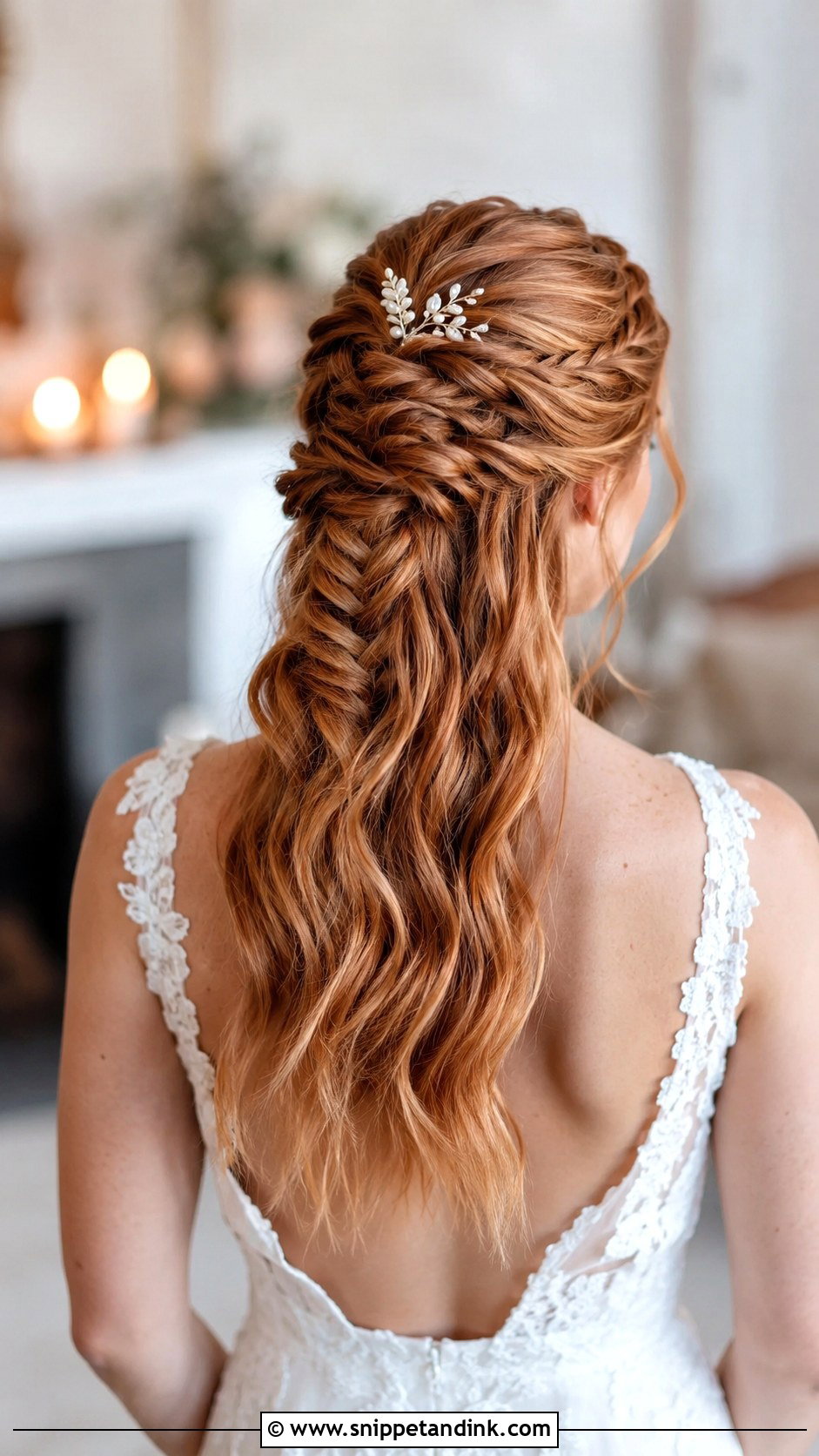 Half Up Half Down With Fishtail Braid - Snippet and Ink - 20 Bride Half-Up Half-Down Ideas