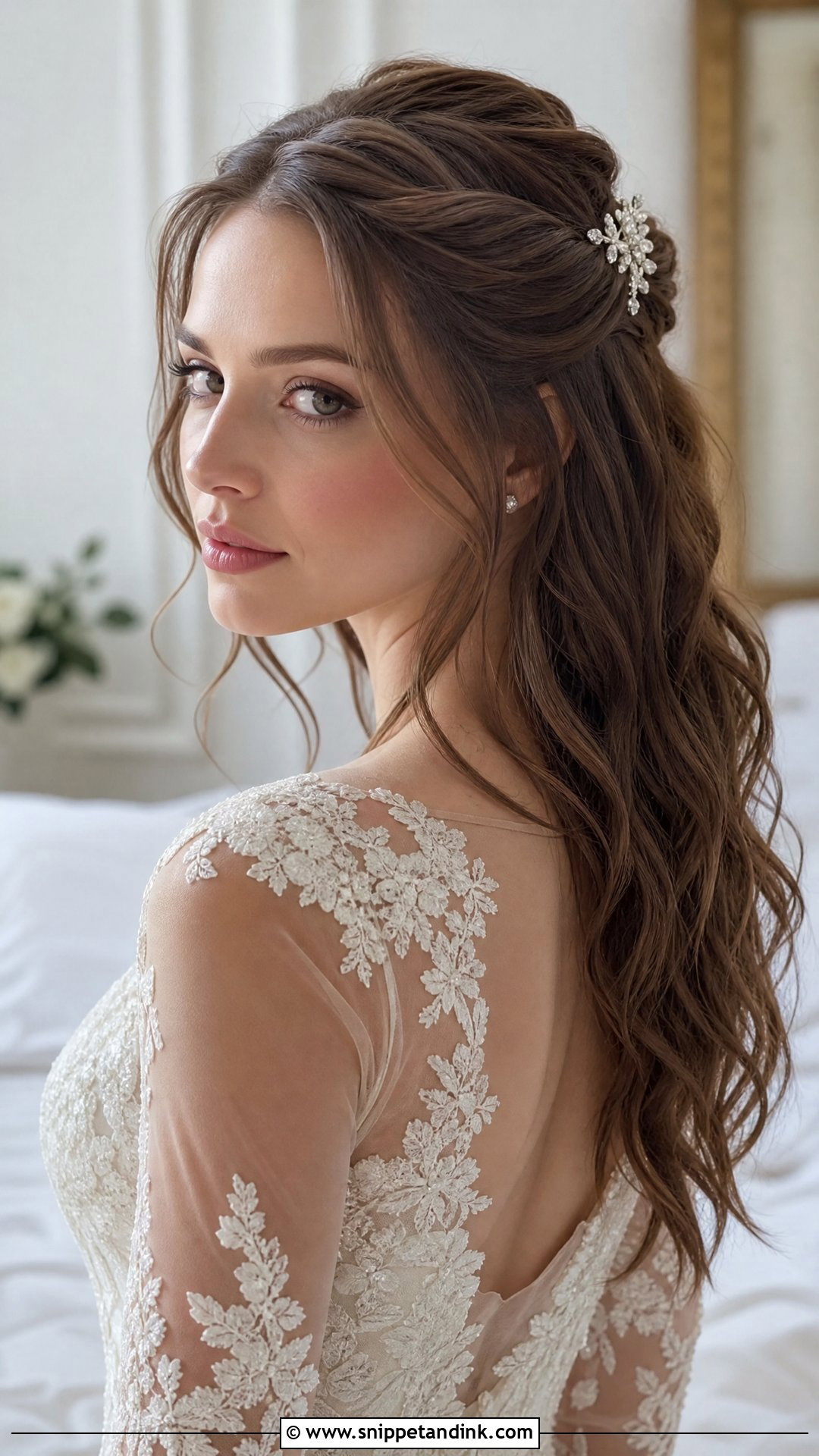 Half Up Half Down With Front Twists - Snippet and Ink - 20 Front Bridal Hairstyles