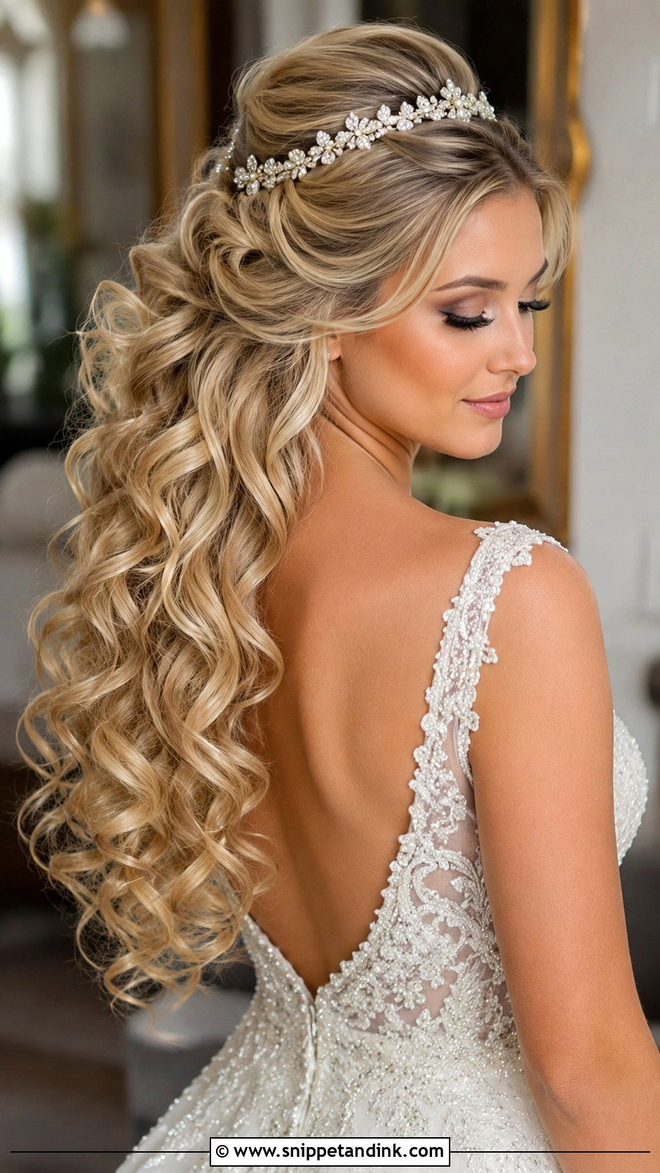 Half Up Half Down With Glam Volume - Snippet and Ink - 35 Half-Up Half-Down Wedding Hairstyles