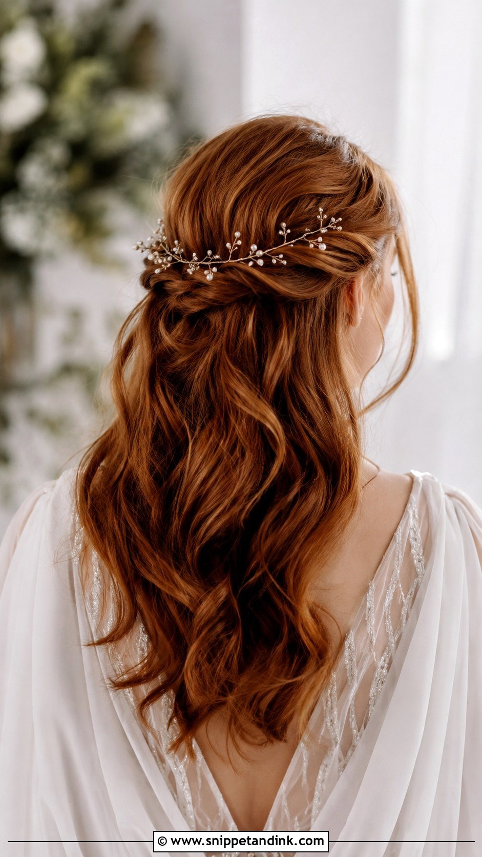 Half Up Half Down With Hair Vine - Snippet and Ink - 25 Half-Up Half-Down Hair for Wedding Ideas