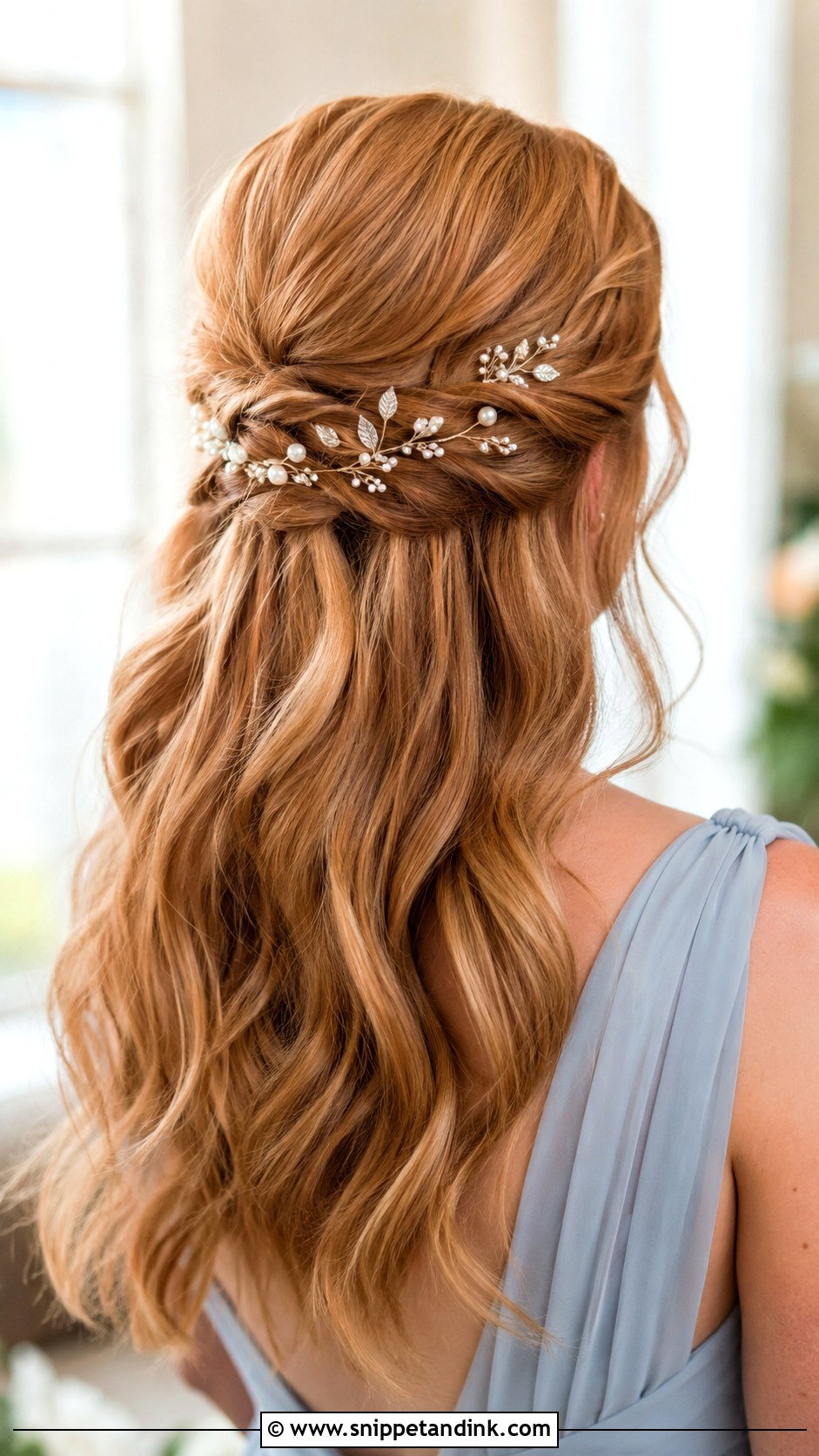 Half Up Half Down With Hair Vine - Snippet and Ink - 20 Bridesmaid Hair Styles Half Up Half Down Medium Length