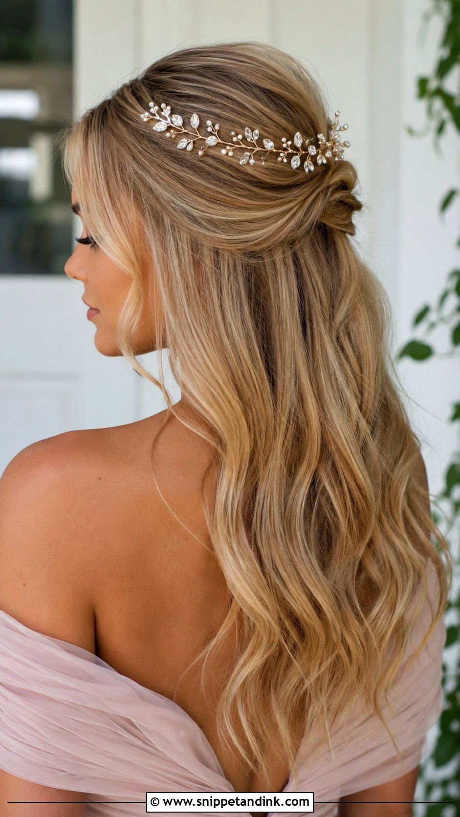 Half Up Half Down With Hair Vine - Snippet and Ink - 20 Hair Vine Hairstyles