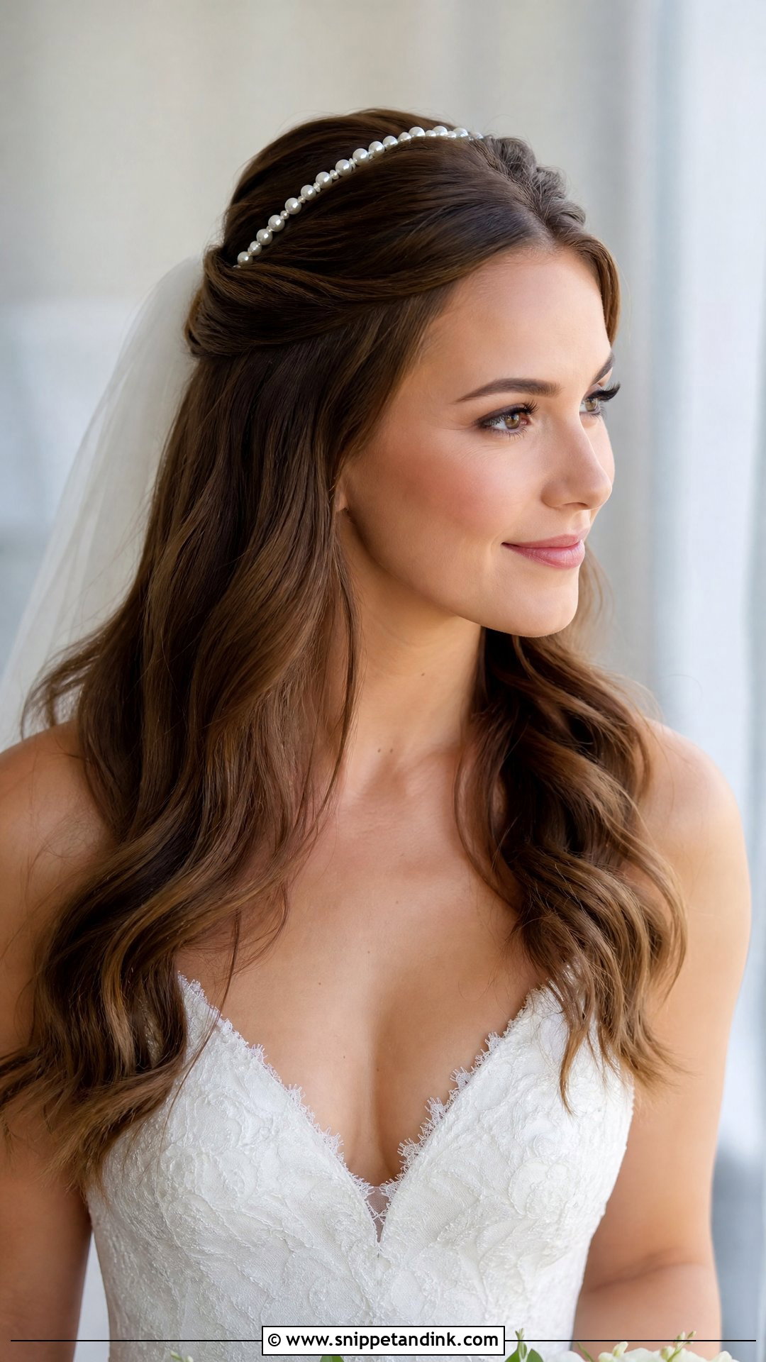 Half Up Half Down With Headband - Snippet and Ink - 20 Wedding Hairstyles with Headband