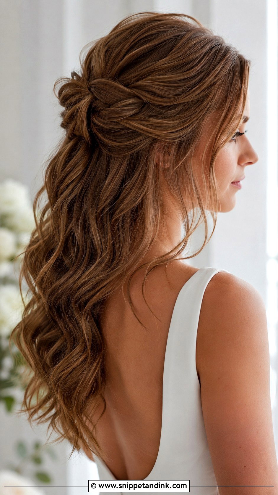 Half Up Half Down With Knotted Detail - Snippet and Ink - 25 Elegant Half-Up Half-Down Wedding Hairstyles