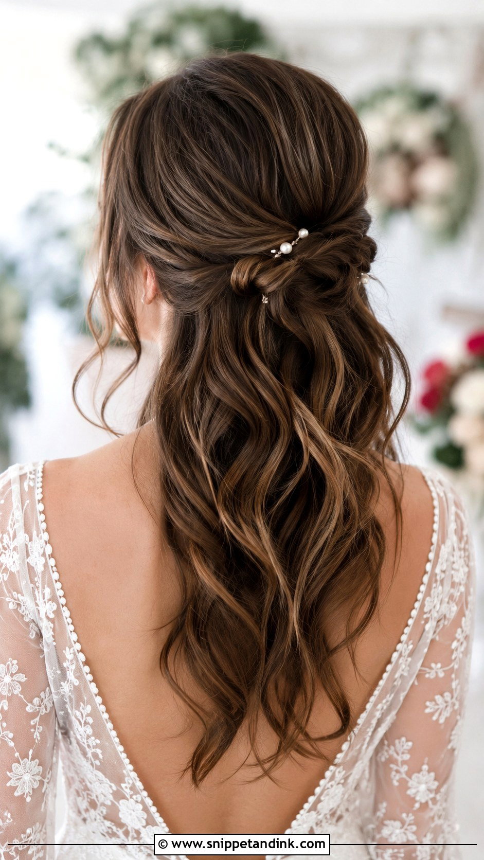 Half Up Half Down With Knotted Detail - Snippet and Ink - 30 Half Updo Wedding Hair Ideas