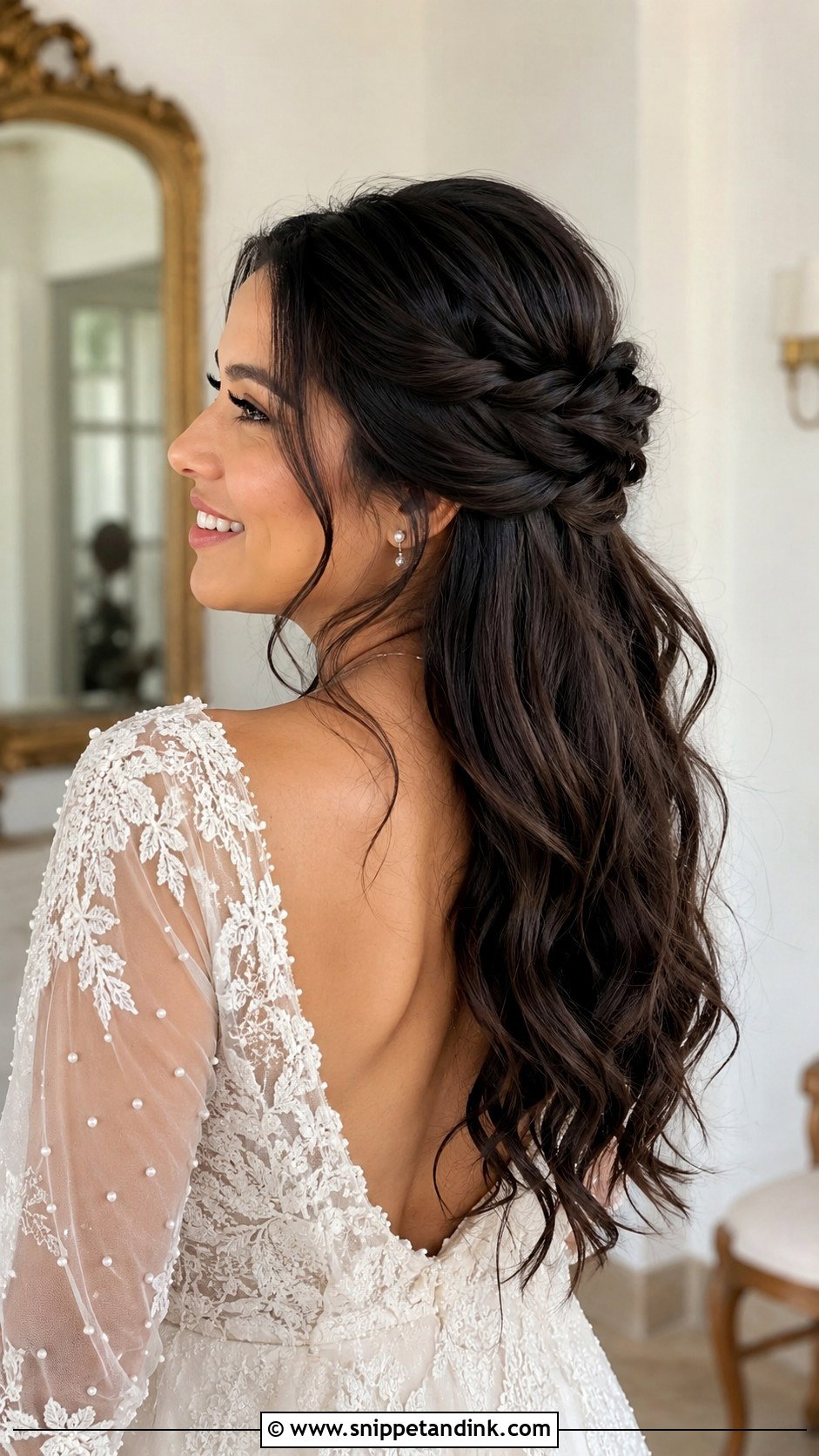 Half Up Half Down With Knotted Detail - Snippet and Ink - 35 Half-Up Half-Down Wedding Hair Ideas