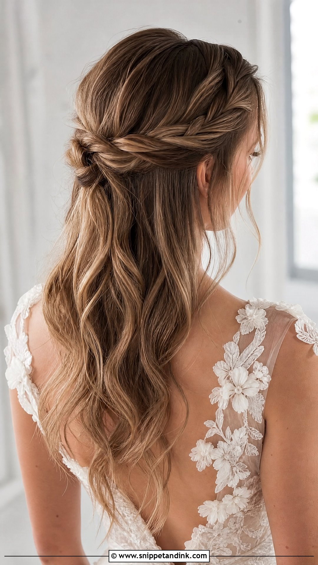Half Up Half Down With Knotted Twist - Snippet and Ink - 20 Half-Up Half-Down Brides Hairstyles