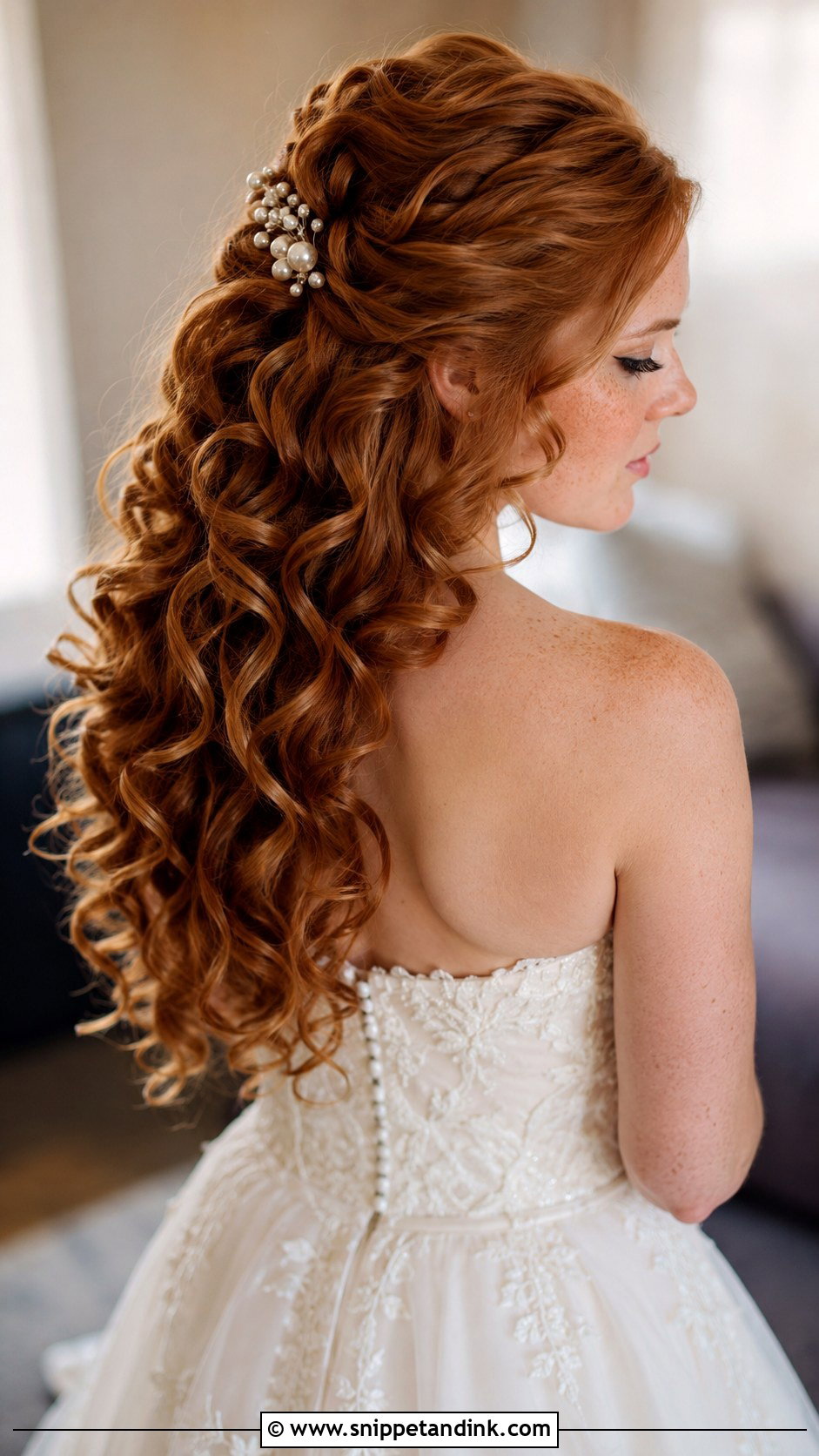 Half Up Half Down With Loose Curls - Snippet and Ink - 20 Bride Half-Up Half-Down Ideas