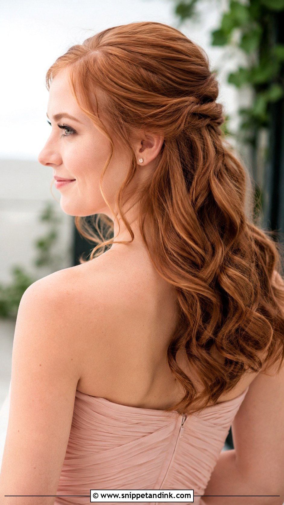 Half Up Half Down With Loose Curls - Snippet and Ink - 20 Mother of the Bride Long Hairstyles