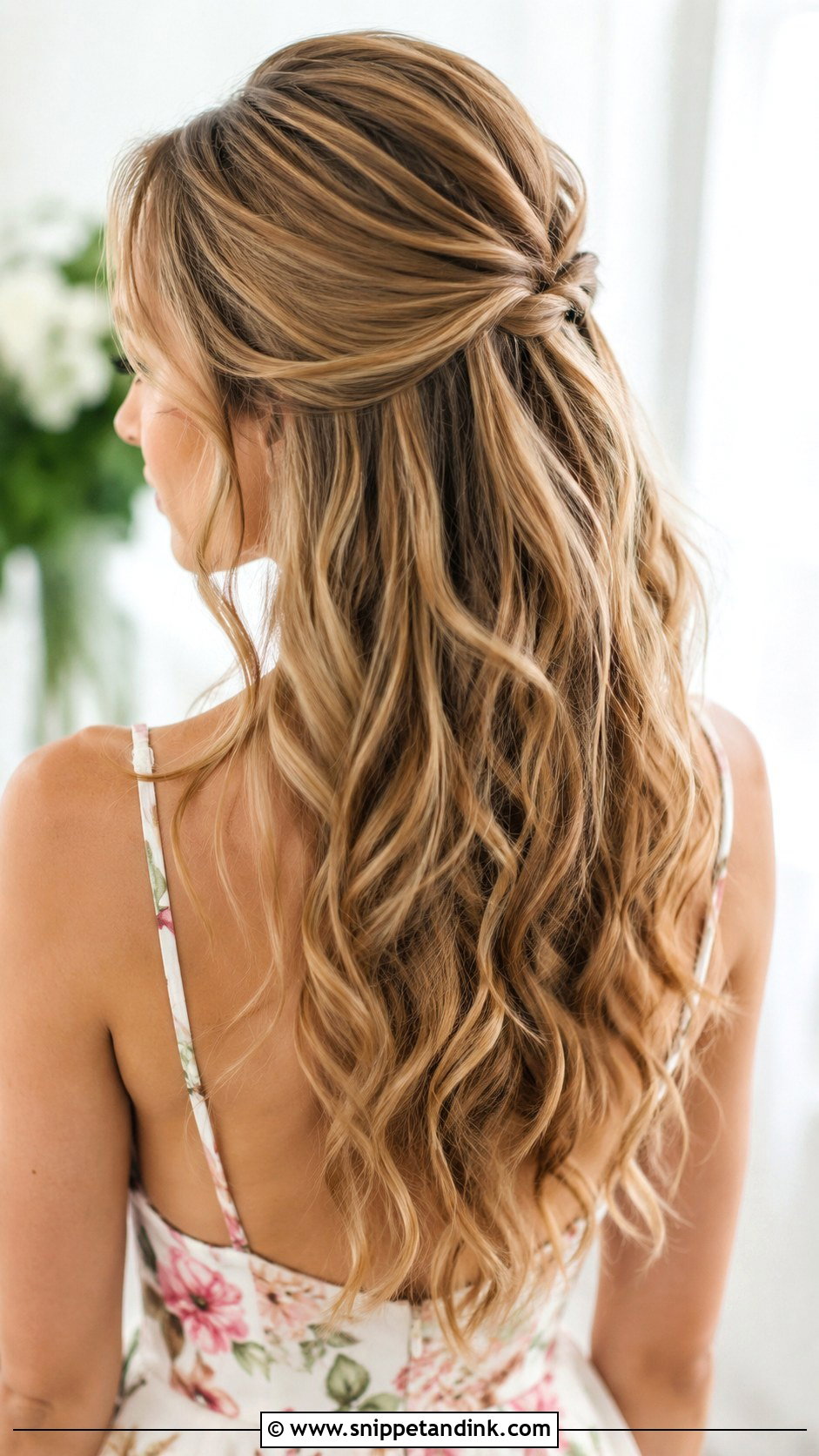 Half Up Half Down With Loose Curls - Snippet and Ink - 25 Easy Hairstyles for Wedding