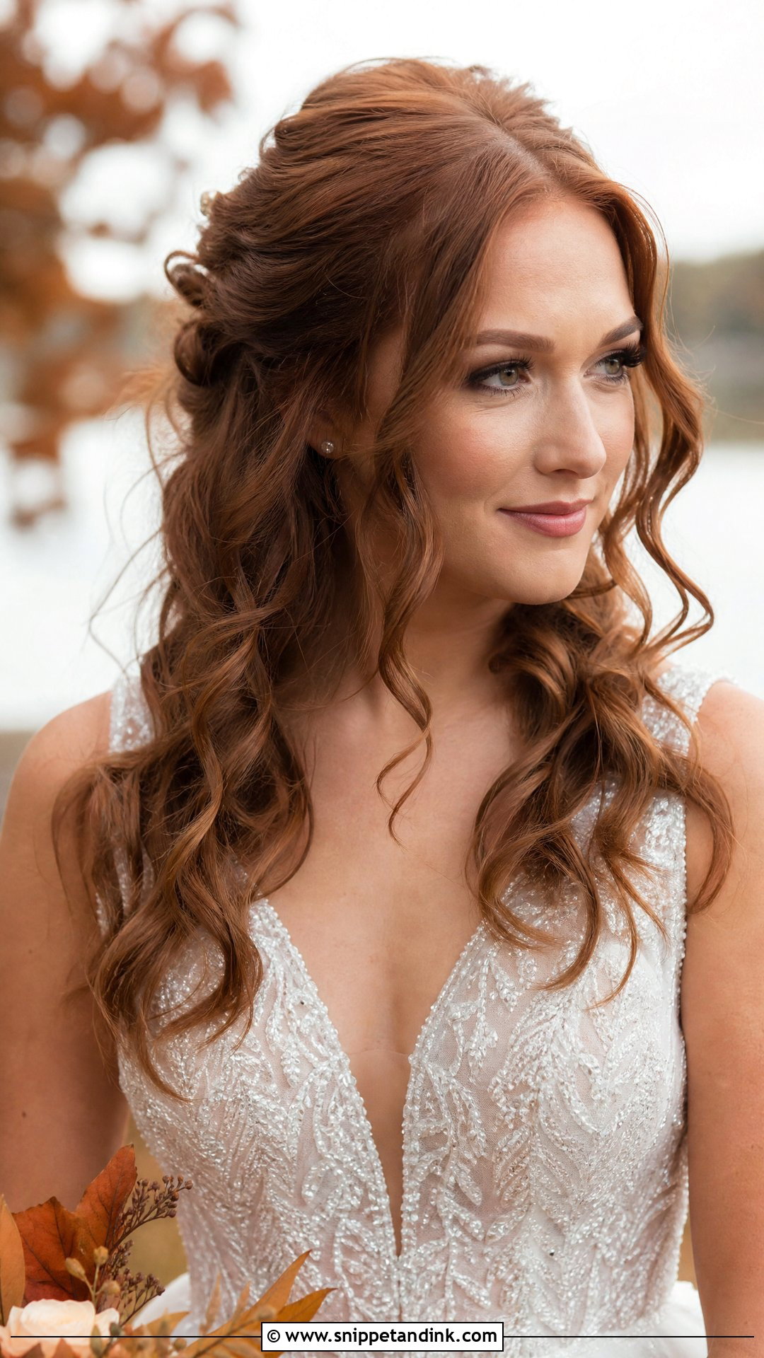 Half Up Half Down With Loose Curls - Snippet and Ink - 20 Half-Up Half-Down Brides Hairstyles