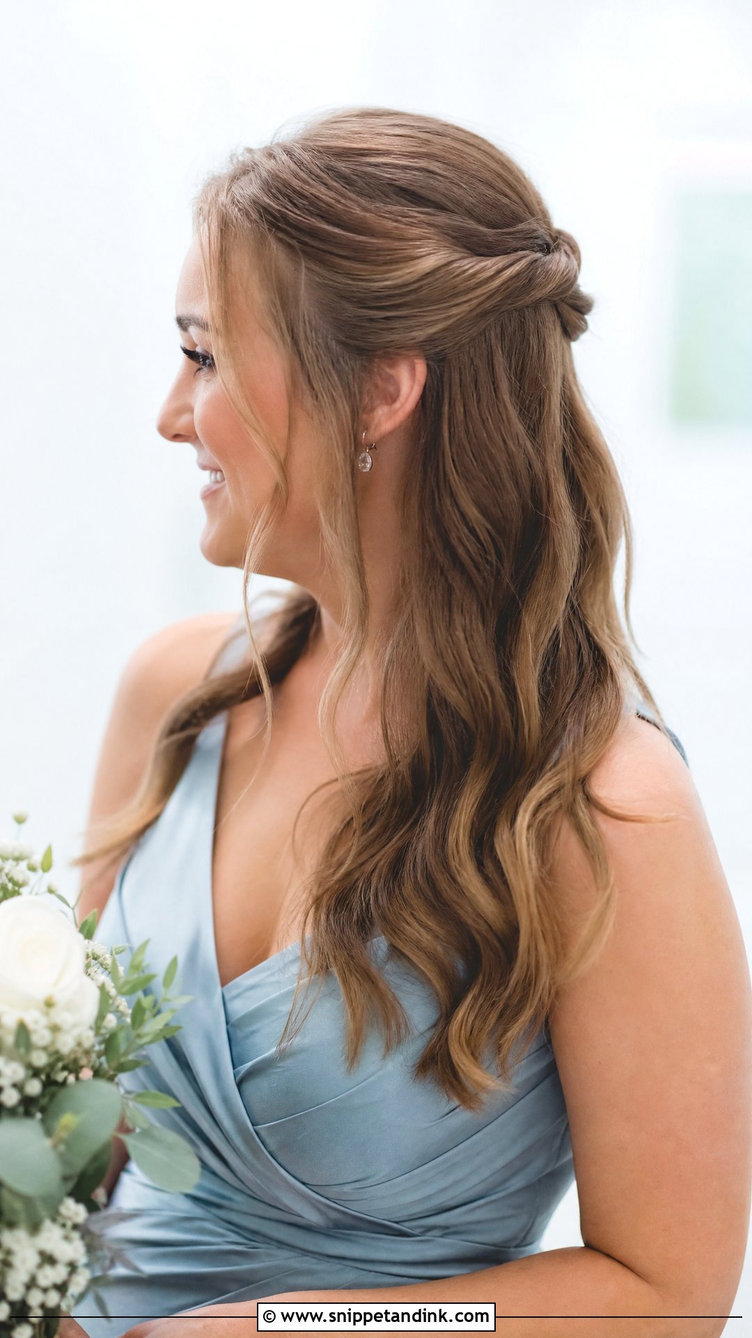 Half Up Half Down With Loose Waves - Snippet and Ink - 20 Bride Made Hairstyles