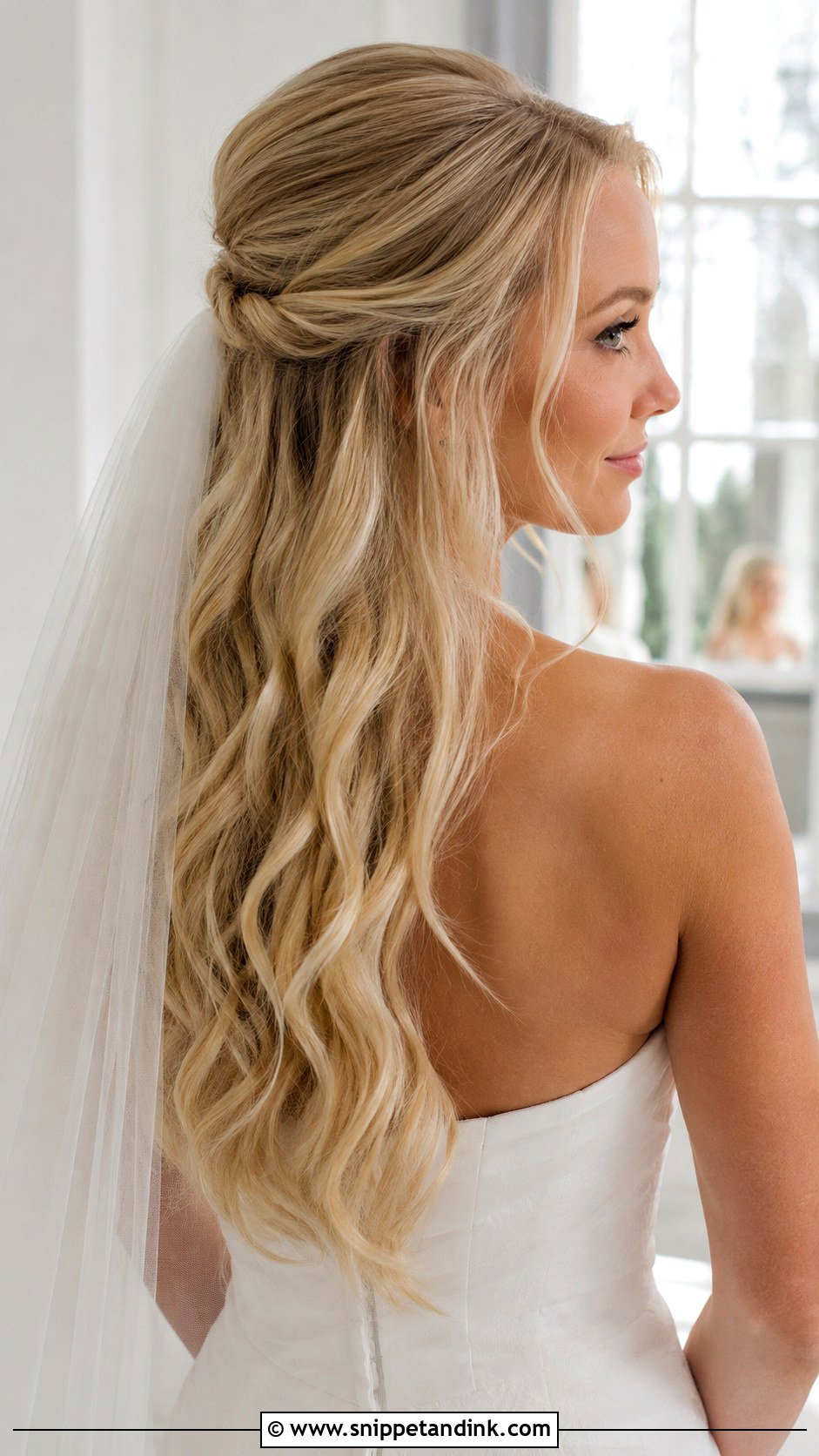 Half Up Half Down With Loose Waves - Snippet and Ink - 35 Half-Up Half-Down Wedding Hair Ideas