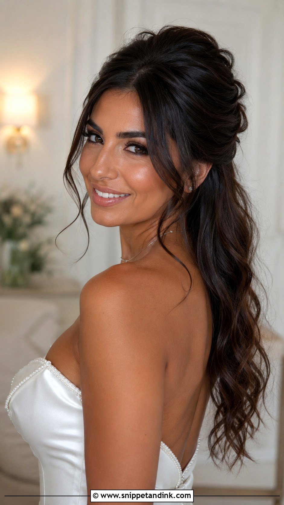 Half Up Half Down With Romantic Updo Top - Snippet and Ink - 35 Half-Up Half-Down Wedding Hair Ideas
