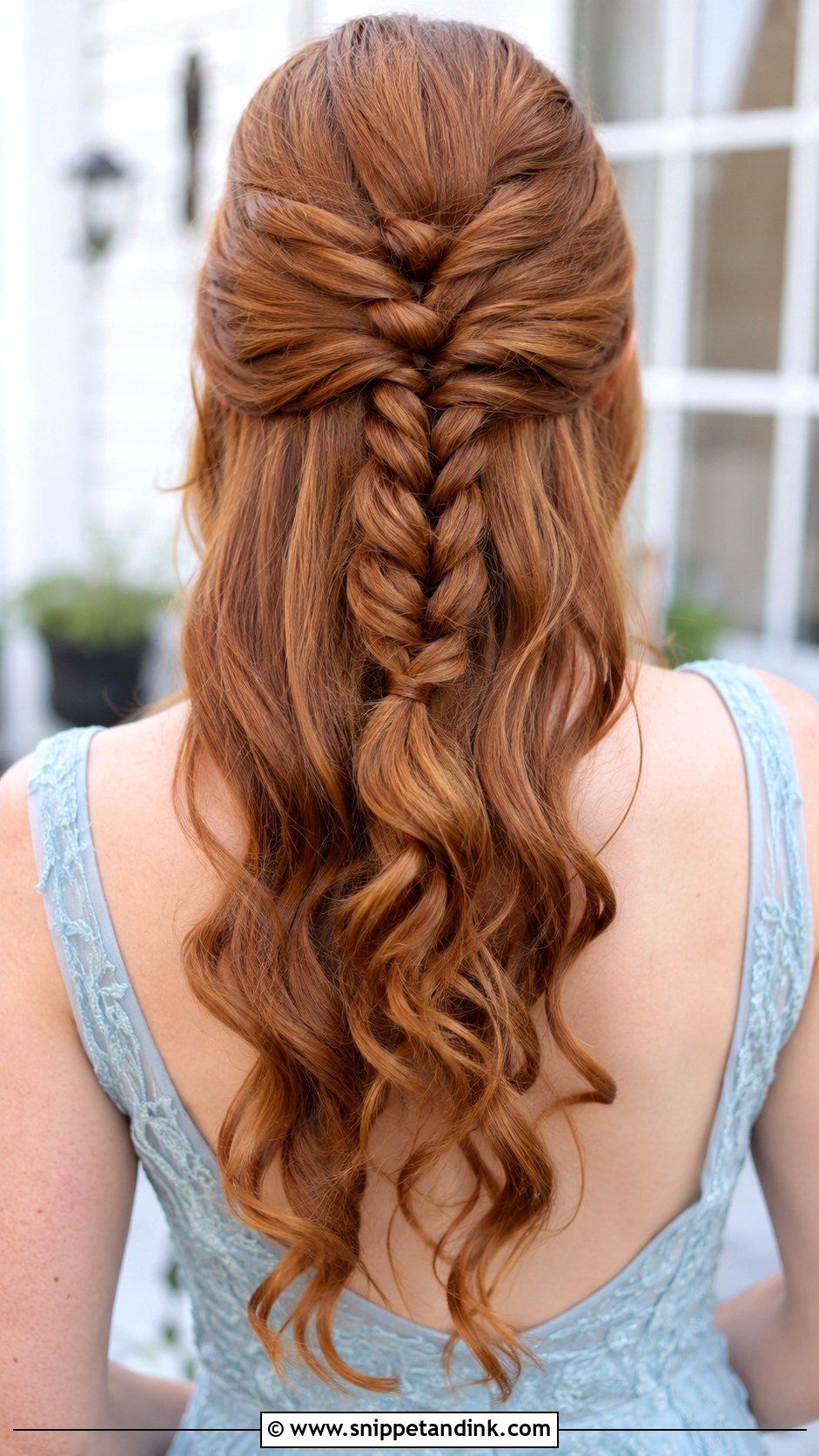 Half Up Half Down With Rope Braid - Snippet and Ink - 25 Half-Up Half-Down Wedding Guest Hair Ideas