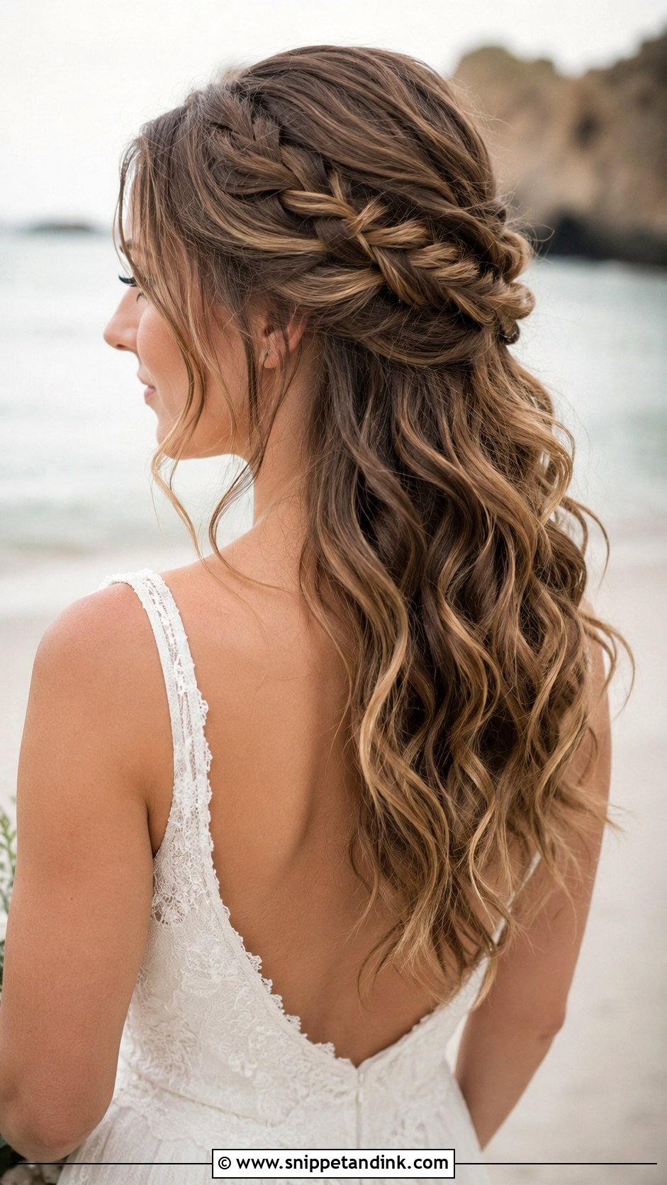 Half Up Half Down With Side Braid - Snippet and Ink - 35 Half-Up Half-Down Wedding Hair Ideas