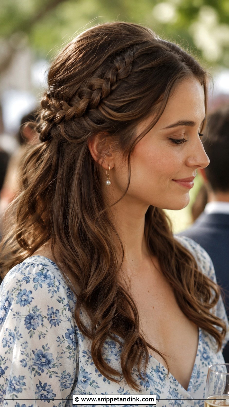 Half Up Half Down With Side Braid - Snippet and Ink - 25 Half-Up Half-Down Wedding Guest Hair Ideas