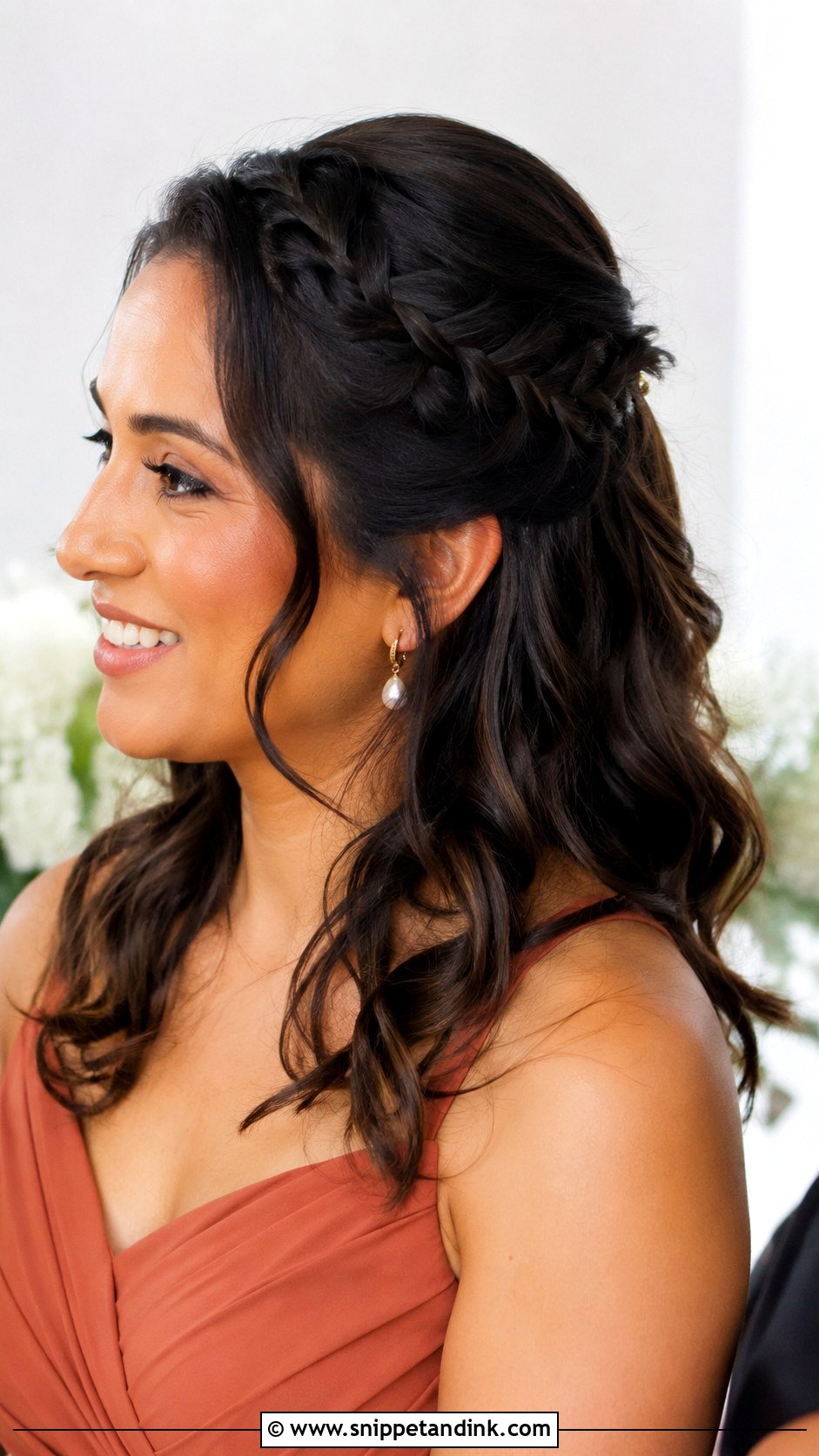 Half Up Half Down With Side Braid - Snippet and Ink - 20 Bridesmaid Hair Styles Half Up Half Down Medium Length