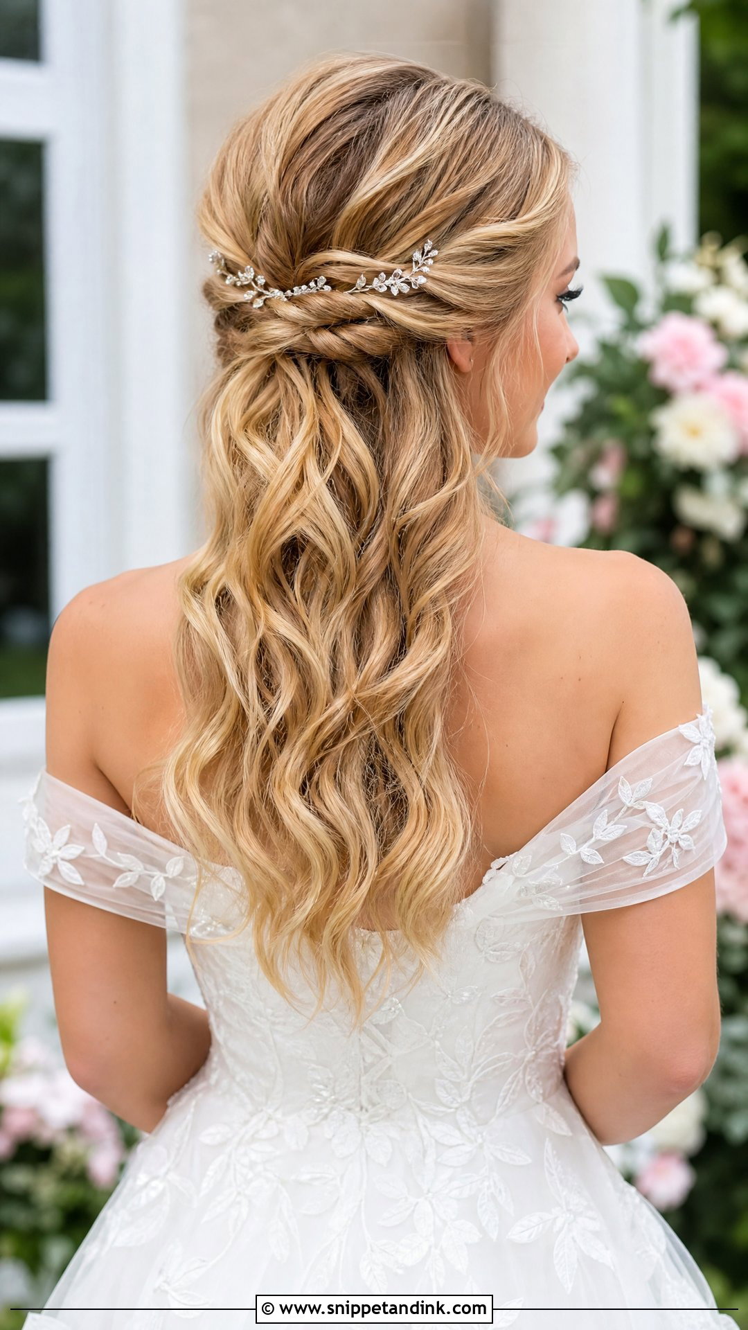 Half Up Half Down With Soft Curls - Snippet and Ink - 20 Relaxed Wedding Hair Ideas