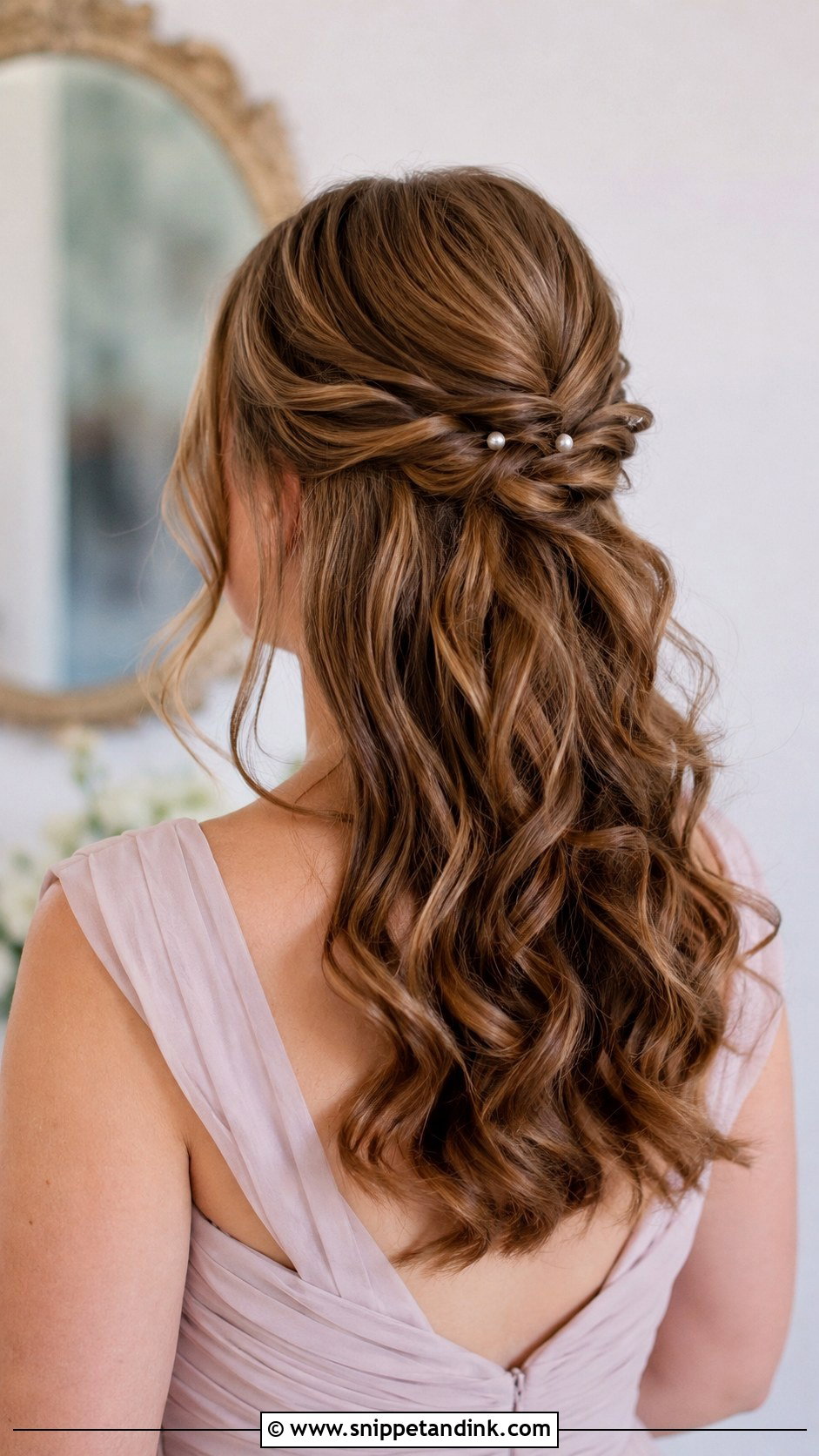 Half Up Half Down With Soft Curls - Snippet and Ink - 20 Sister of the Bride Hairstyles