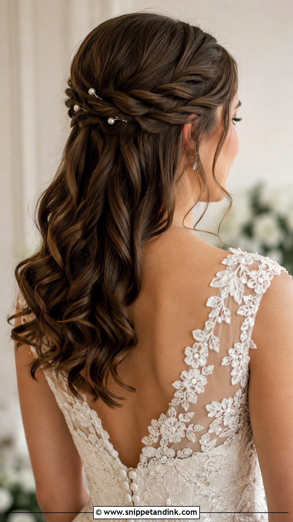 Half Up Half Down With Twisted Sides - Snippet and Ink - 30 Half Updo Wedding Hair Ideas