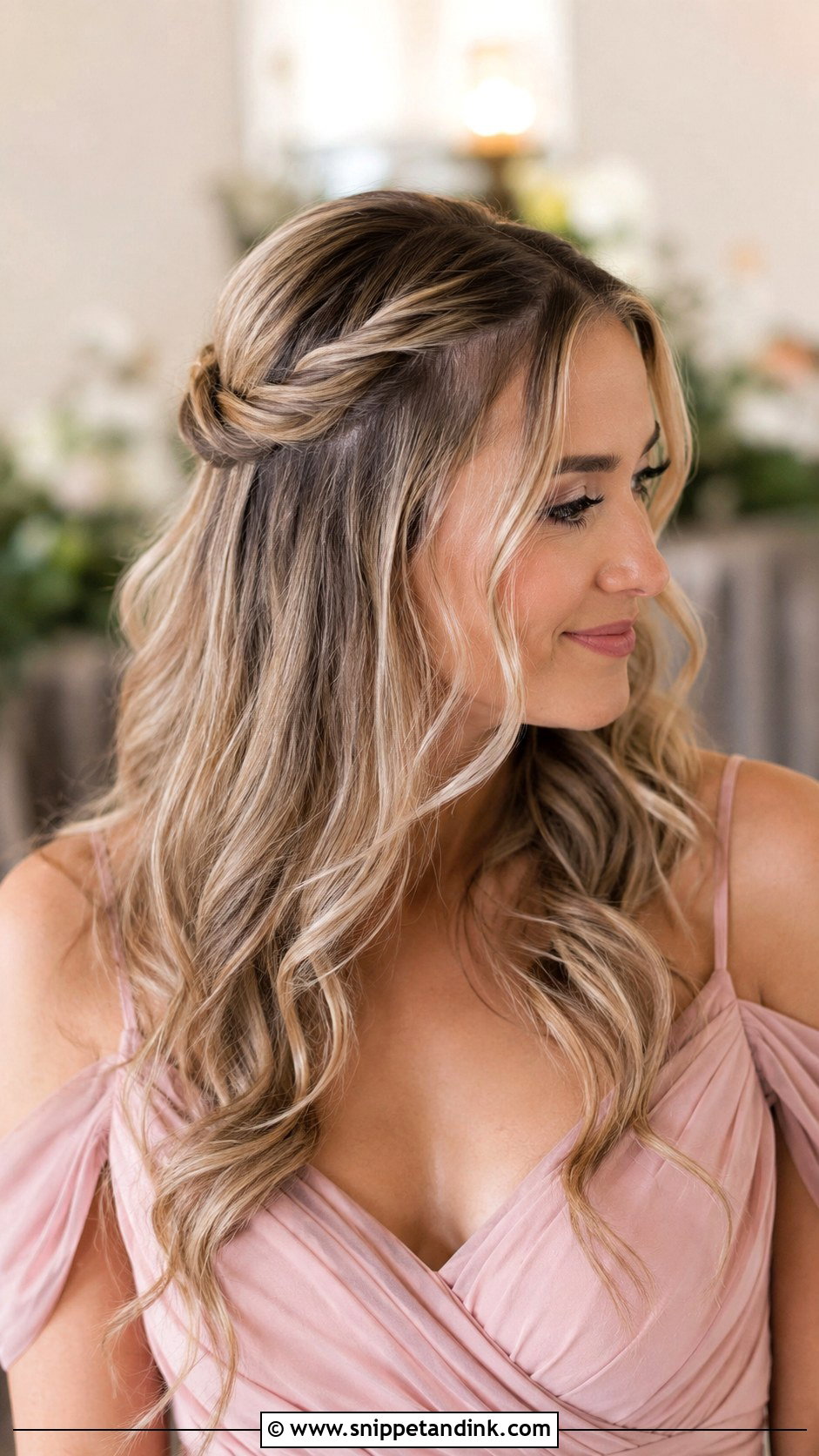 Half Up Half Down With Twists - Snippet and Ink - 20 Short Hair for Wedding Guest Ideas