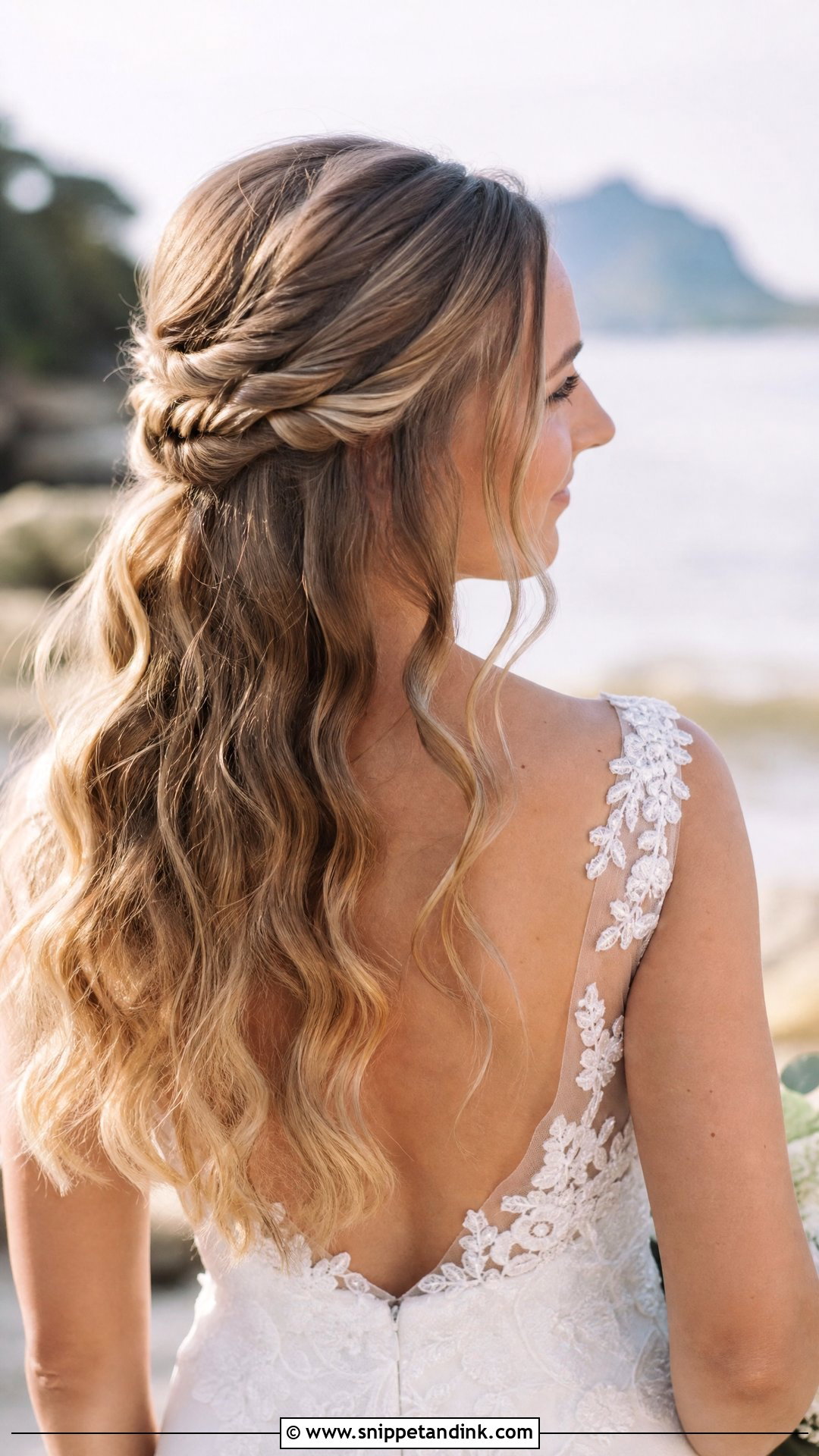 Half Up Half Down With Twists - Snippet and Ink - 20 Western Wedding Hair Ideas
