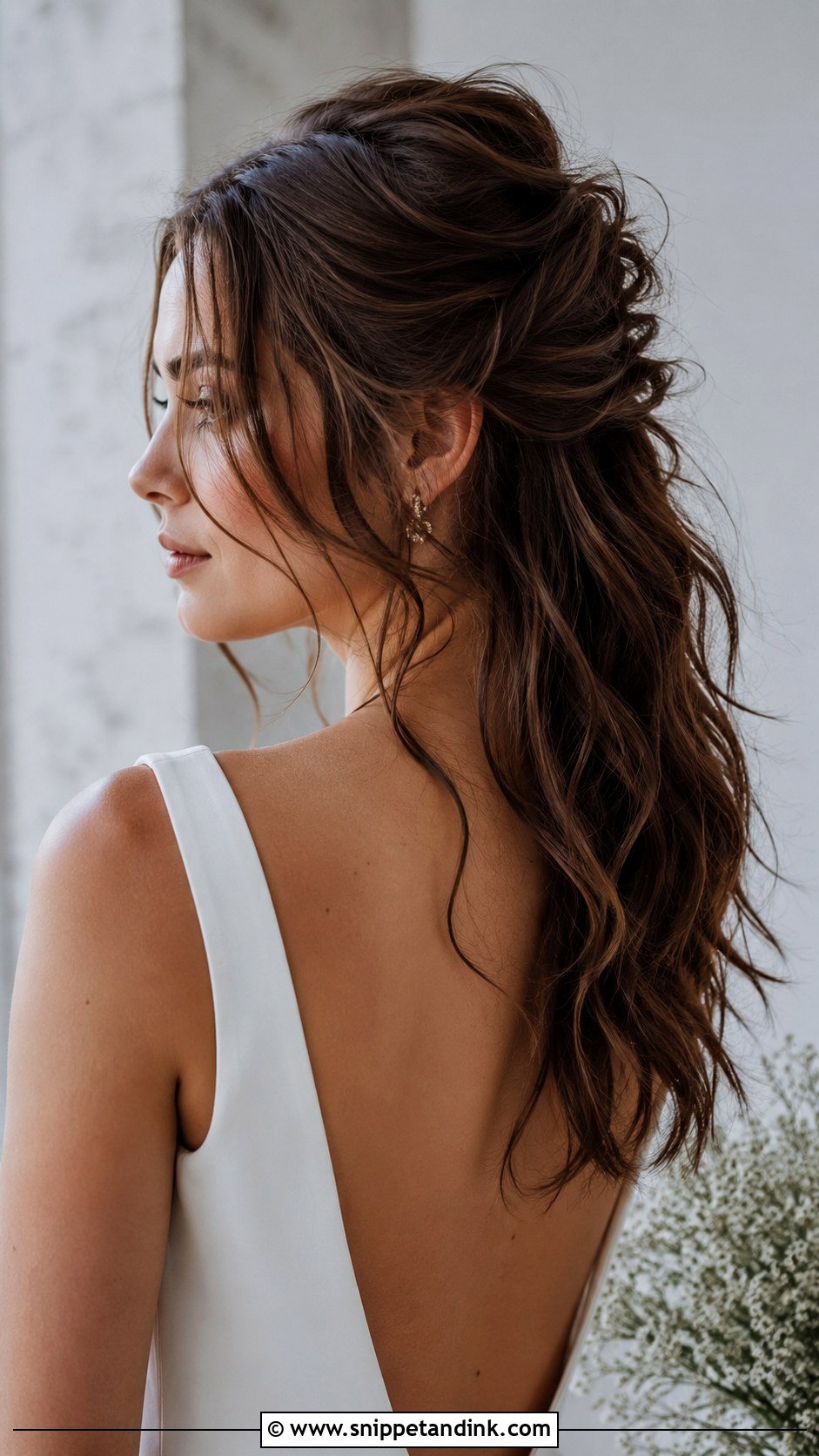 Half Up Half Down With Veil - Snippet and Ink - 25 Loose Half-Up Half-Down Wedding Hair Ideas