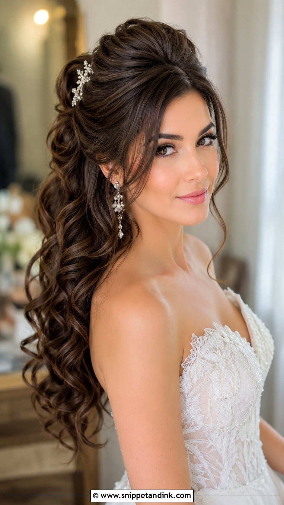 Half Up Half Down With Volume Crown - Snippet and Ink - 30 Half Updo Wedding Hair Ideas