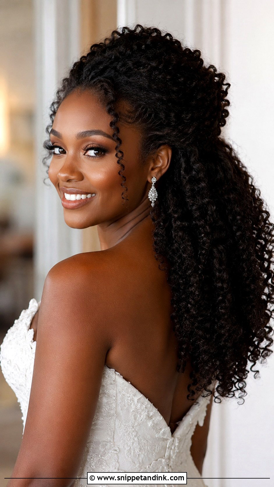 Half Up Half Down for Curly Hair - Snippet and Ink - 30 Half-Up Half-Down Bride Hairstyles