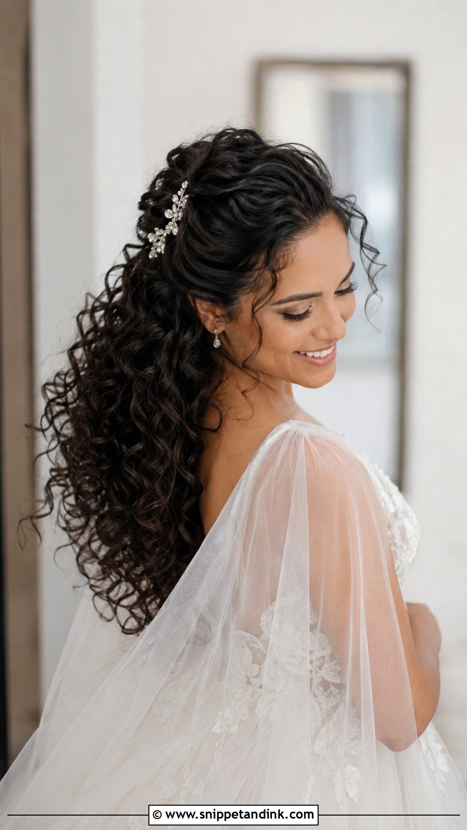 Half Up Half Down for Curly Hair - Snippet and Ink - 25 Half-Up Half-Down Hair for Wedding Ideas