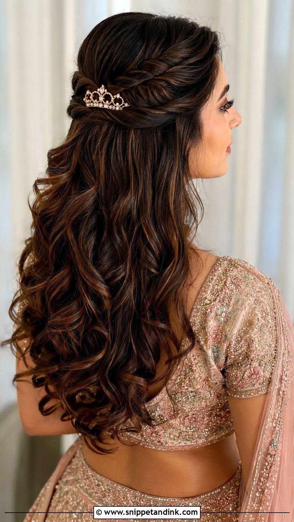 Half Up Half Down for Marriage Function - Snippet and Ink - 25 Hair Styles for Marriage Function