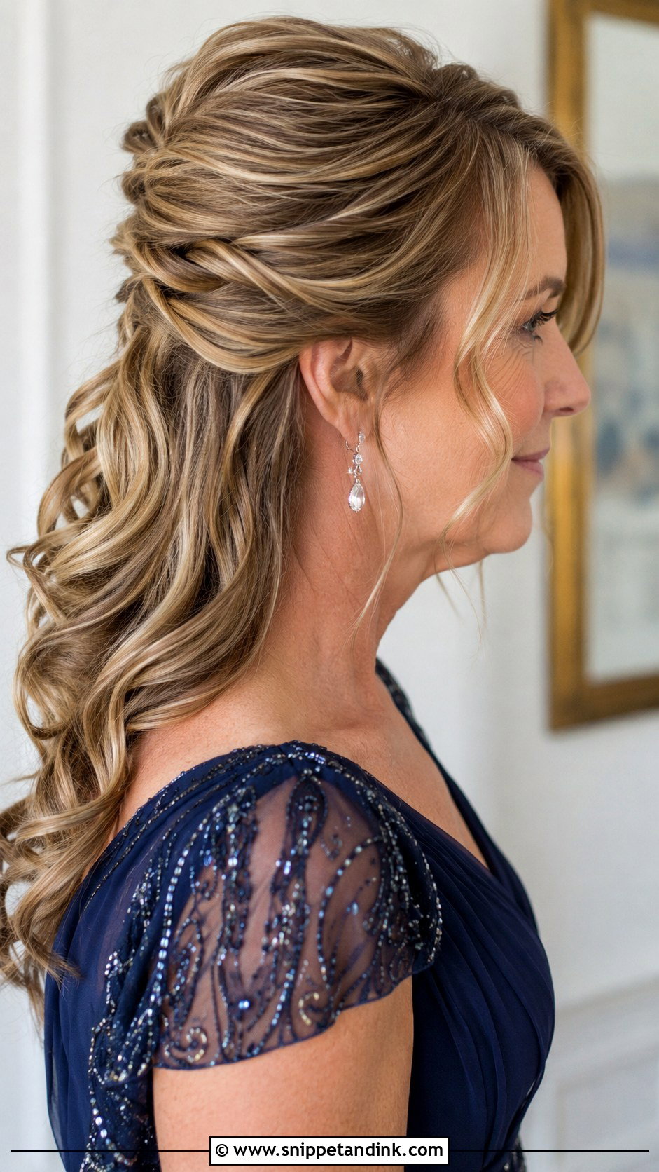 Half Up Half Down for Mother of the Bride - Snippet and Ink - 25 Mother of Bride Wedding Hair Ideas