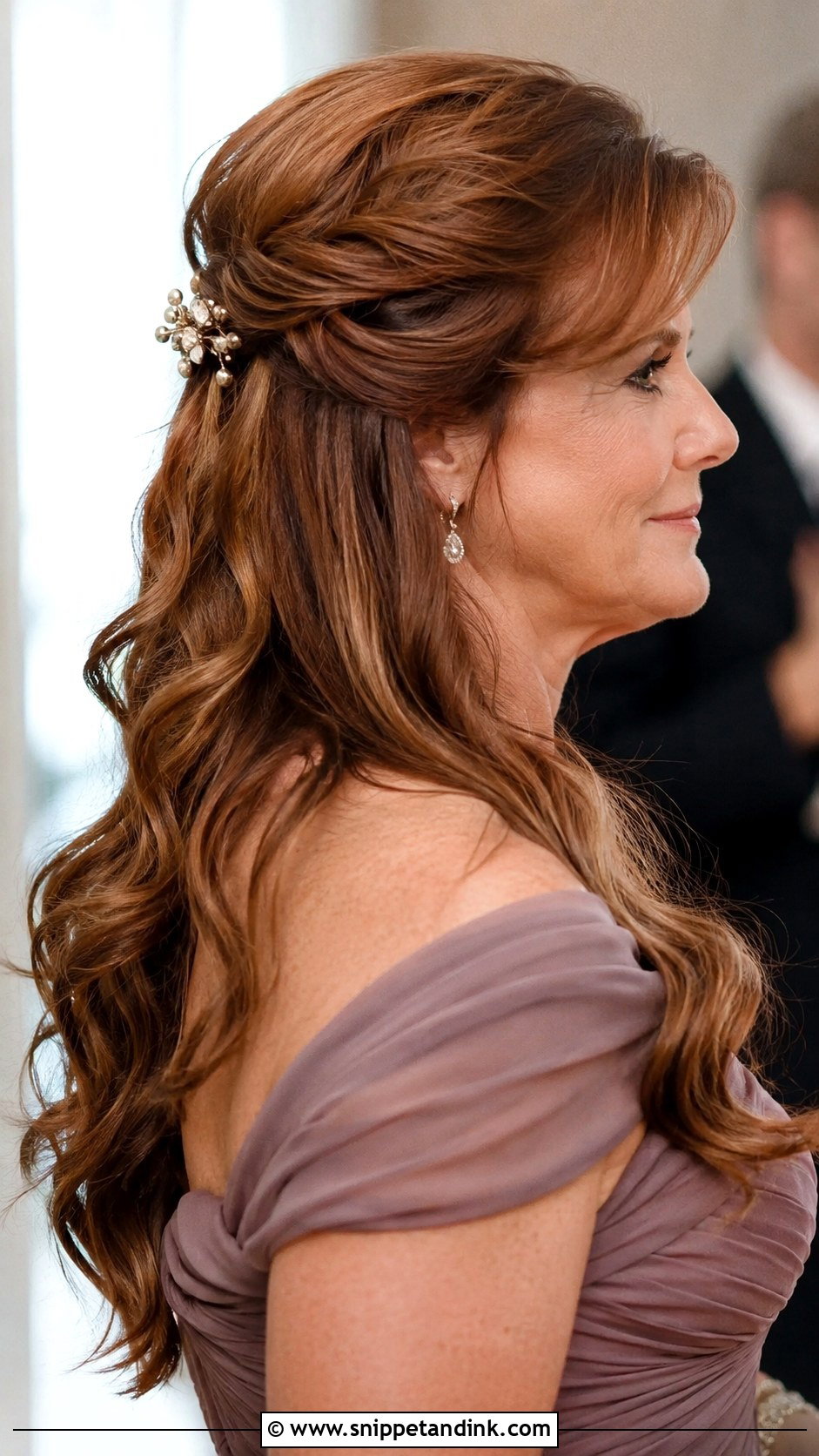 Half Up Half Down for Mother of the Groom - Snippet and Ink - 20 Hair Styles for Mother of the Groom