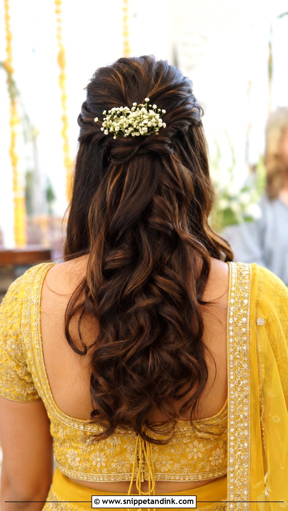 Half Up Half Down for Sangeet - Snippet and Ink - 20 Indian Non Bridal Hairstyles
