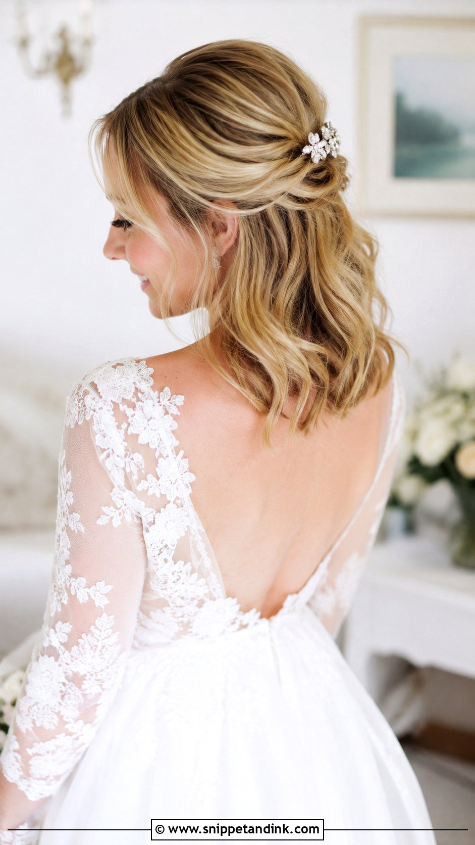 Half Up Half Down for Short Hair - Snippet and Ink - 20 Formal Hairstyles for Short Hair Wedding