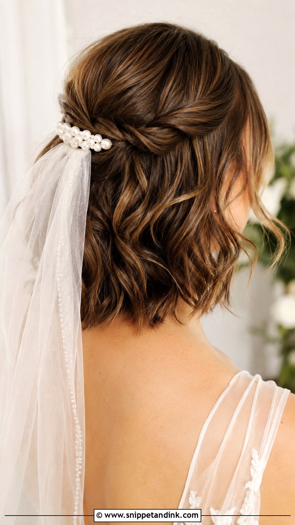 Half Up Half Down for Short Hair - Snippet and Ink - 25 Short Hairstyles for Wedding