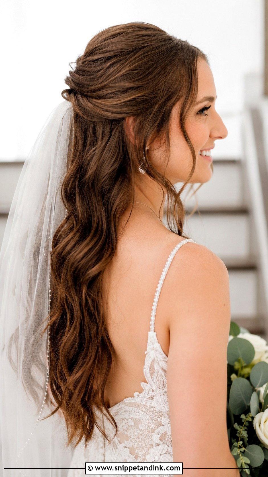 Half Up Half Down for Wedding - Snippet and Ink - 20 Hair Down for Wedding Ideas