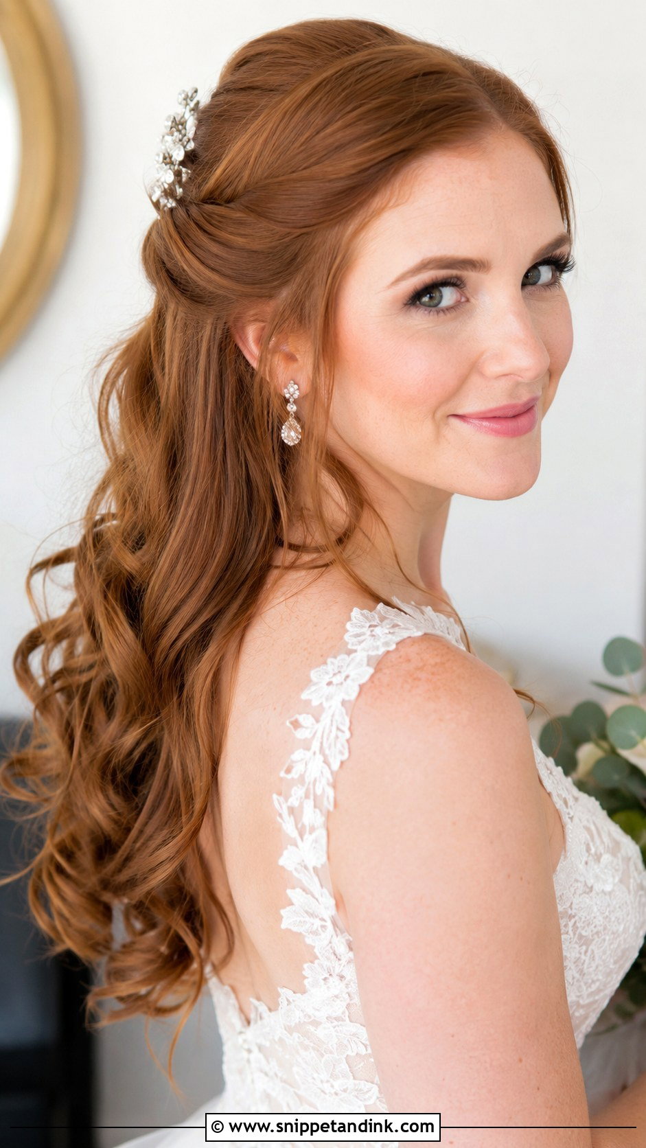 Half Up Half Down for Wedding - Snippet and Ink - 20 Haircut for Wedding Ideas