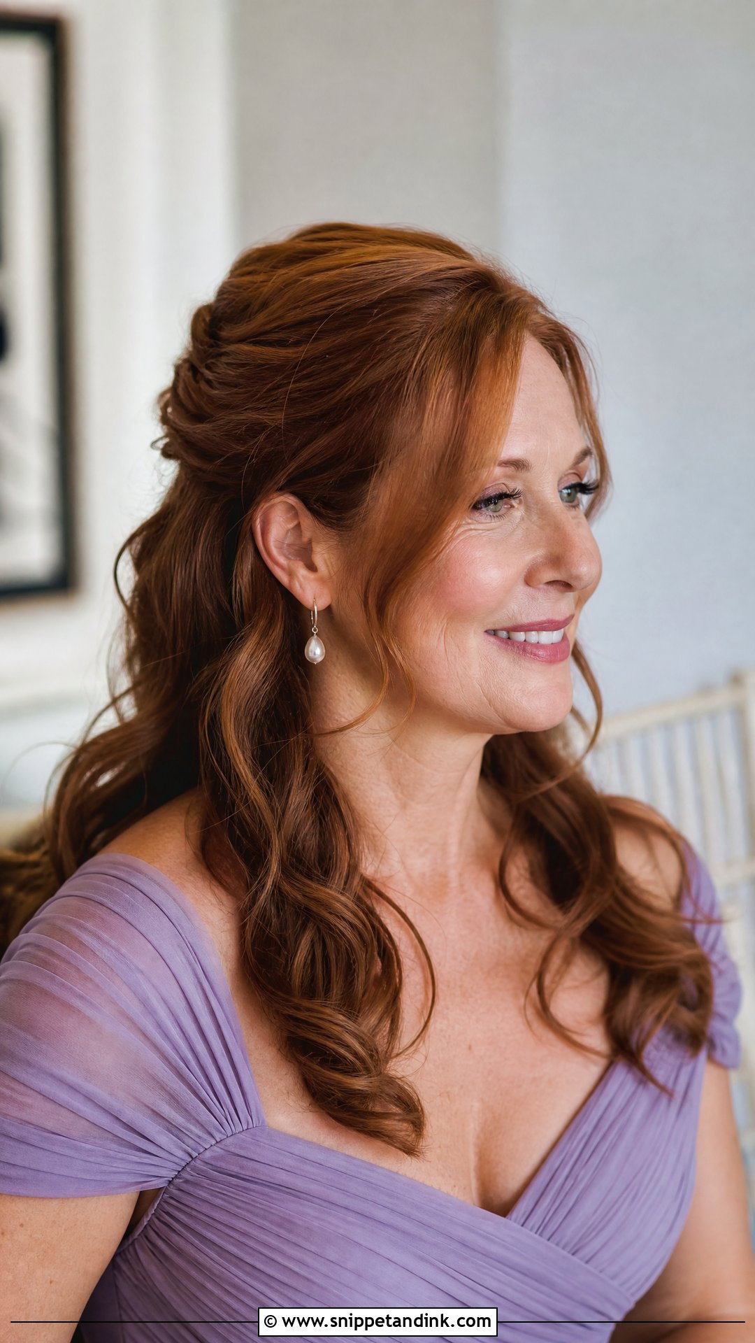 Half Up Half Down with Soft Waves - Snippet and Ink - 20 Hairstyle for Mother of the Bride Ideas