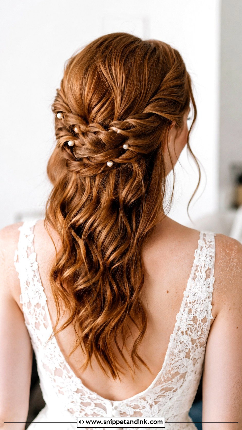Half Up Half Down with Twisted Rope Braid - Snippet and Ink - 25 Medium Length Half-Up Half-Down Wedding Hairstyles