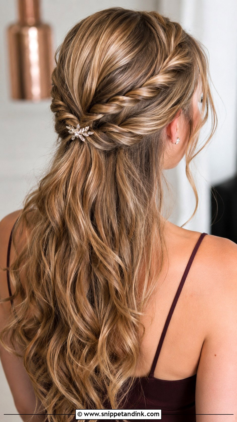 Half Up Half Down with Twisted Rope Braid - Snippet and Ink - 20 Easy Half-Up Half-Down Hair Wedding Guest Hairstyle Ideas