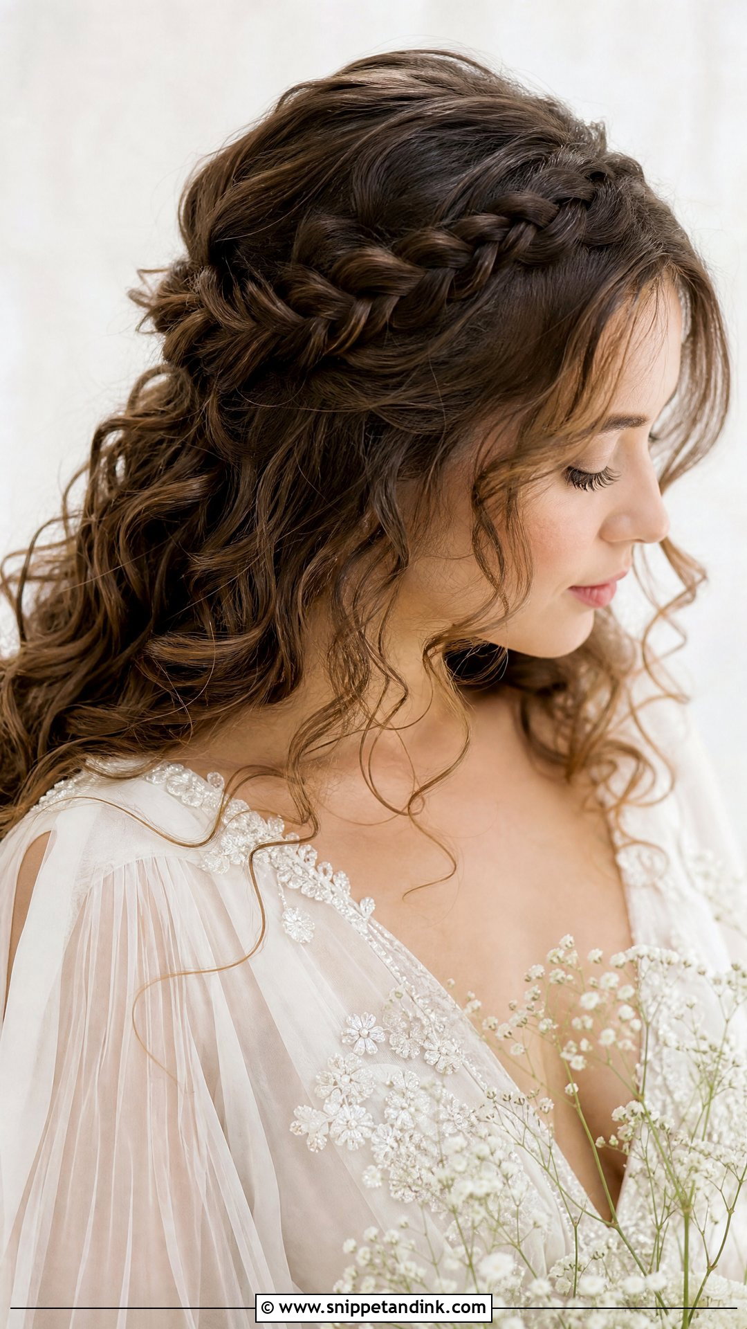 Half Up Halo Braid - Snippet and Ink - 20 Romantic Half-Up Half-Down Ideas