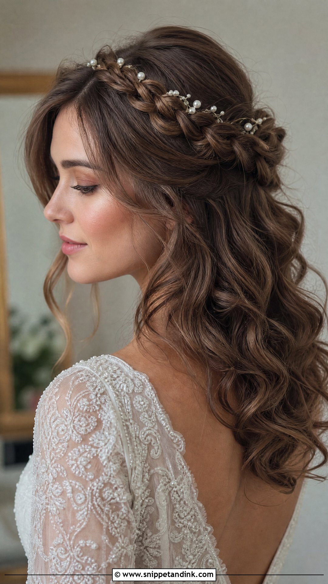 Half Up Halo Braid Wedding Hairstyle - Snippet and Ink - 20 Half-Up and Half-Down Wedding Hairstyles