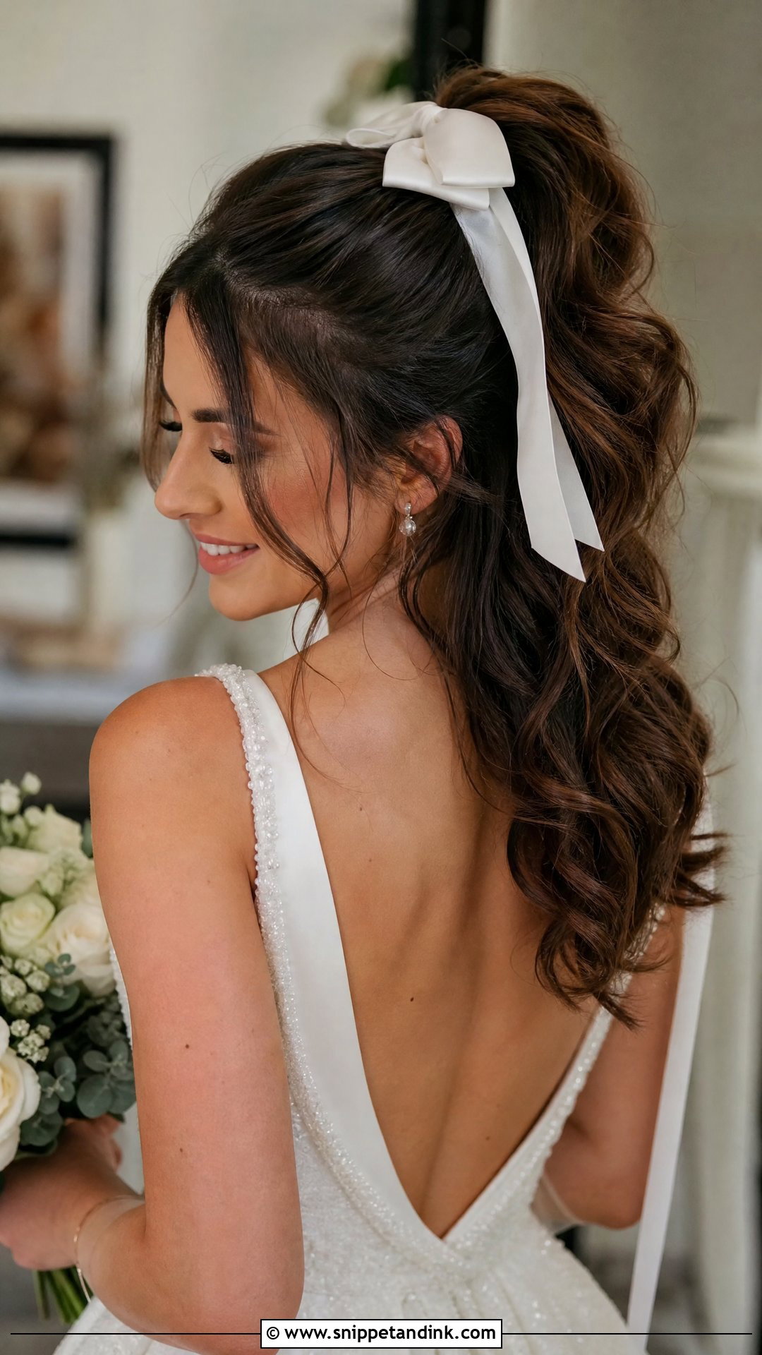 Half Up High Ponytail Wedding Hairstyle - Snippet and Ink - 20 Half Ponytail Wedding Hairstyles