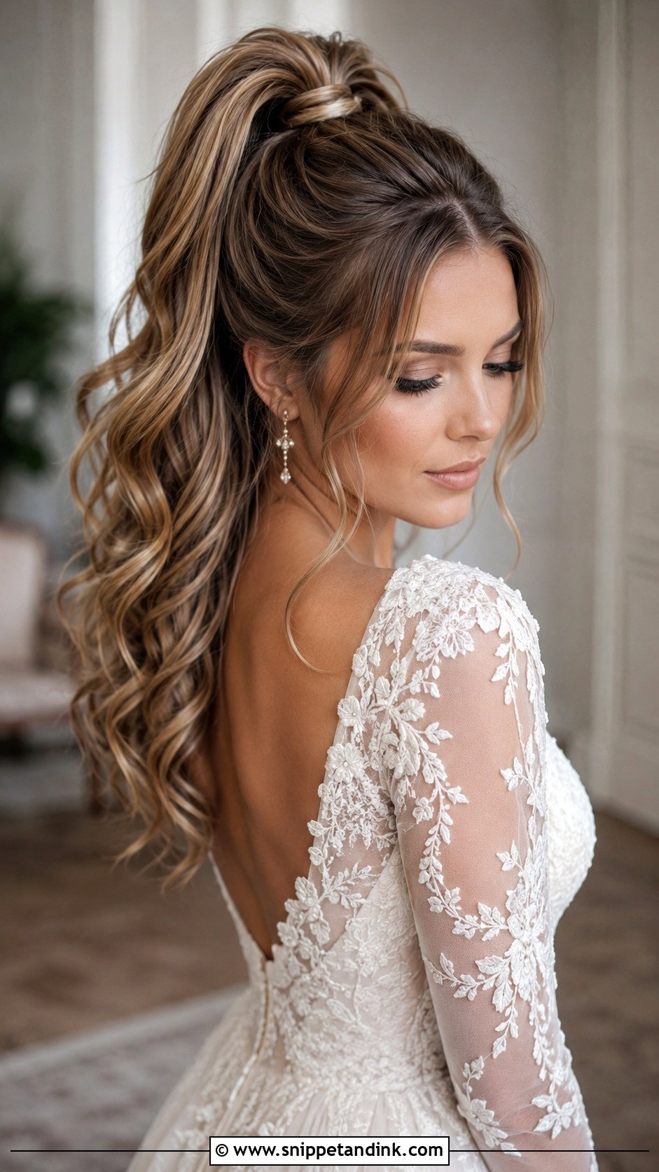 Half Up High Ponytail for Weddings - Snippet and Ink - 25 High Ponytail Wedding Hairstyles