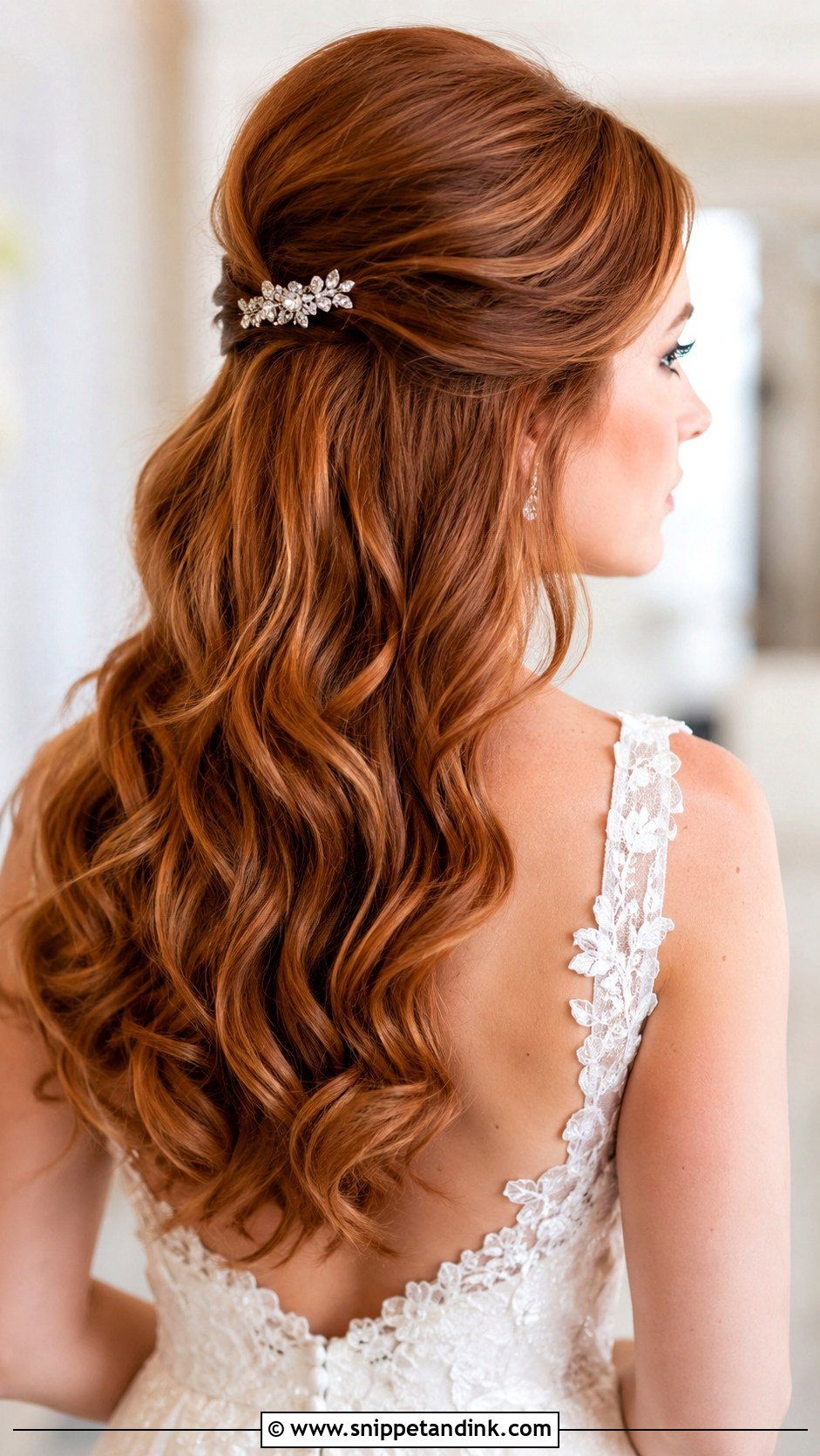 Half Up Hollywood Glam - Snippet and Ink - 20 Hollywood Wedding Hair Ideas