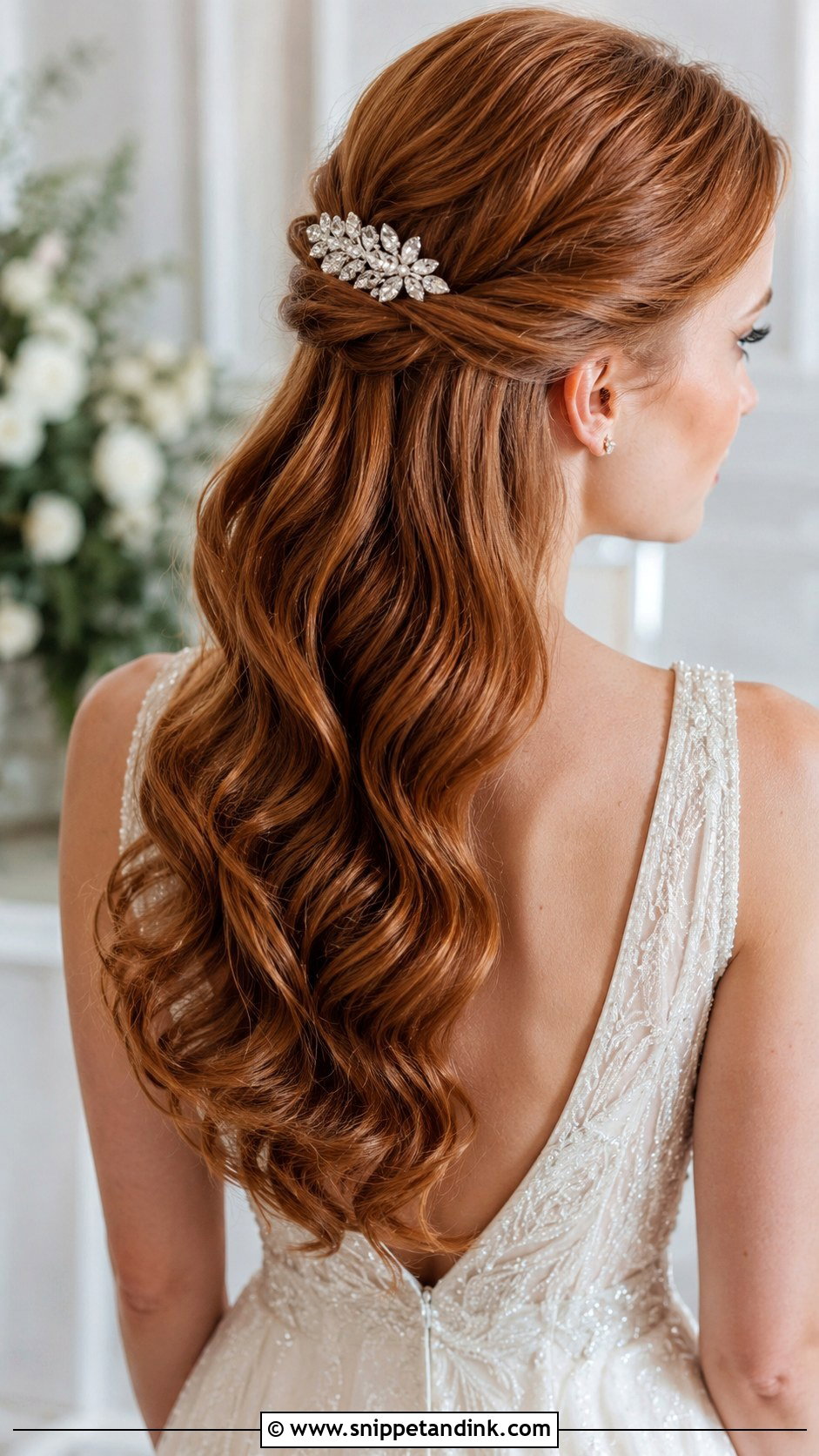 Half Up Hollywood Waves - Snippet and Ink - 20 Hollywood Glam Bridal Hair Ideas